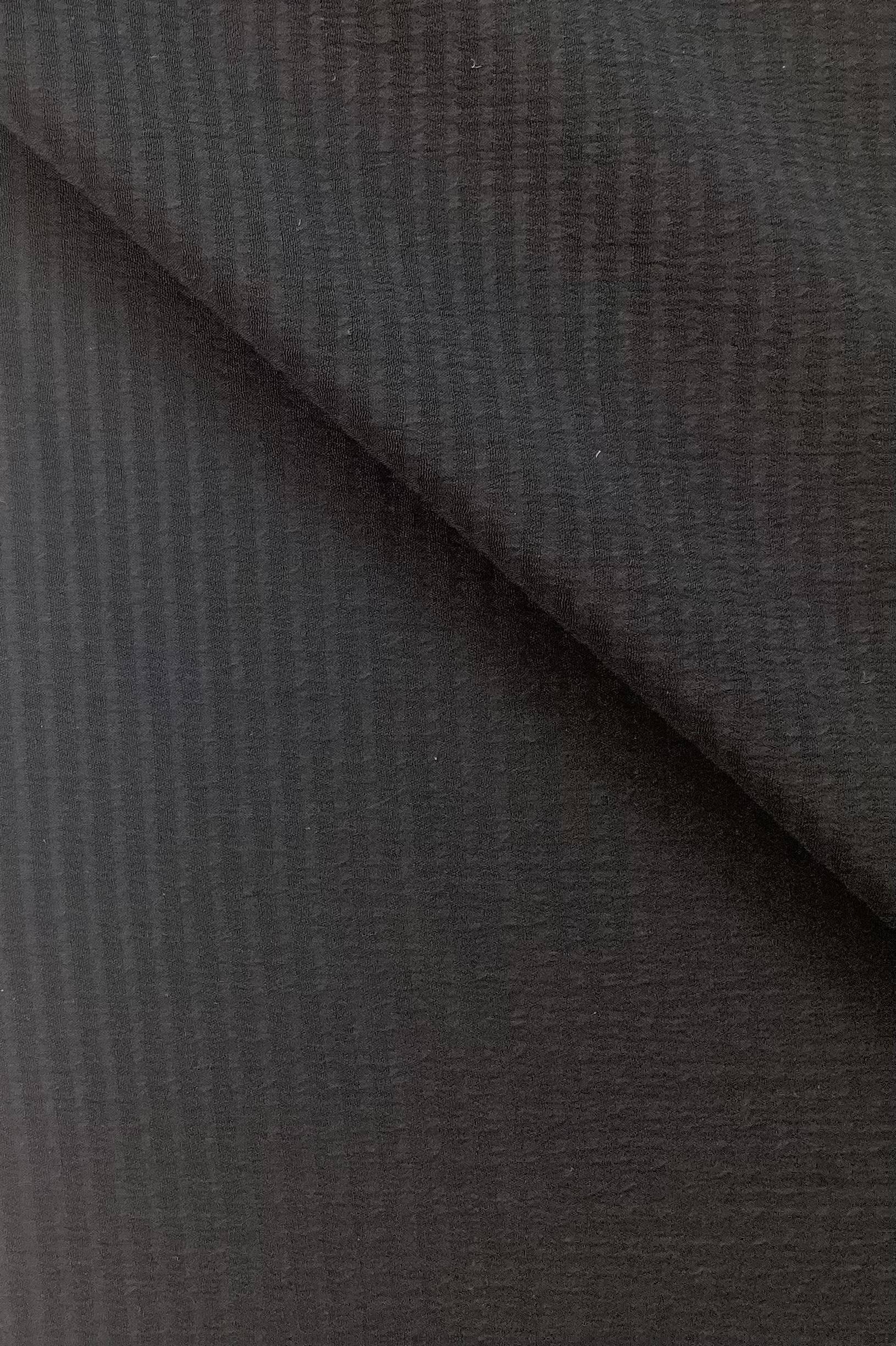 Made in Italy Pure Silk Seersucker in Black