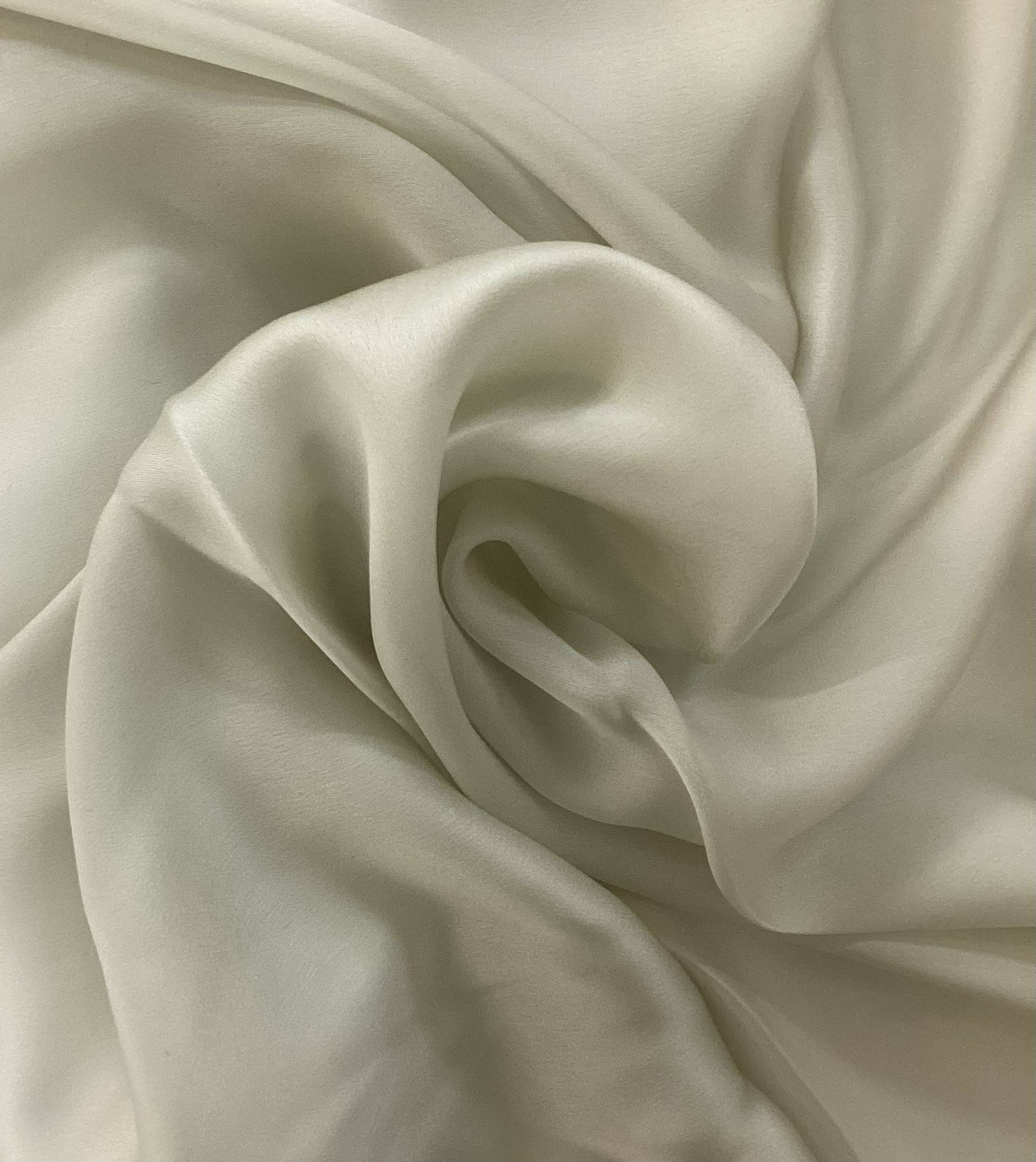 100% Pure Silk Satin Double Georgette In Antique