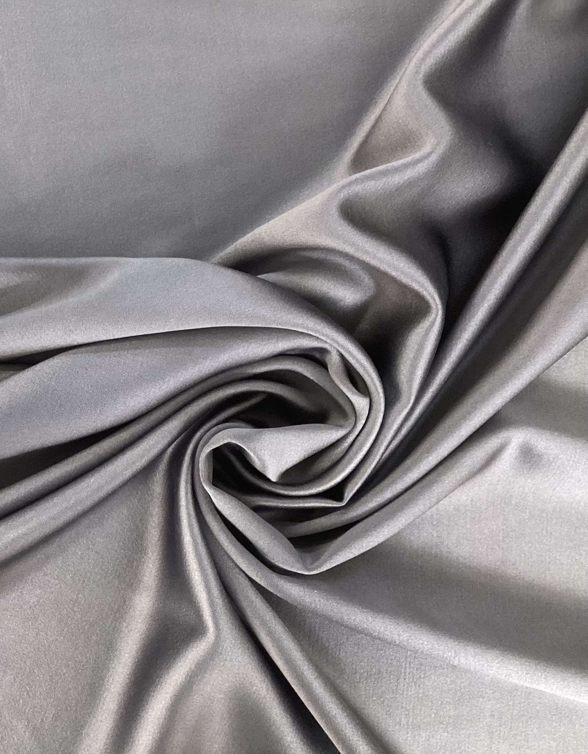 100% Silk Crepe Back Satin in Grey