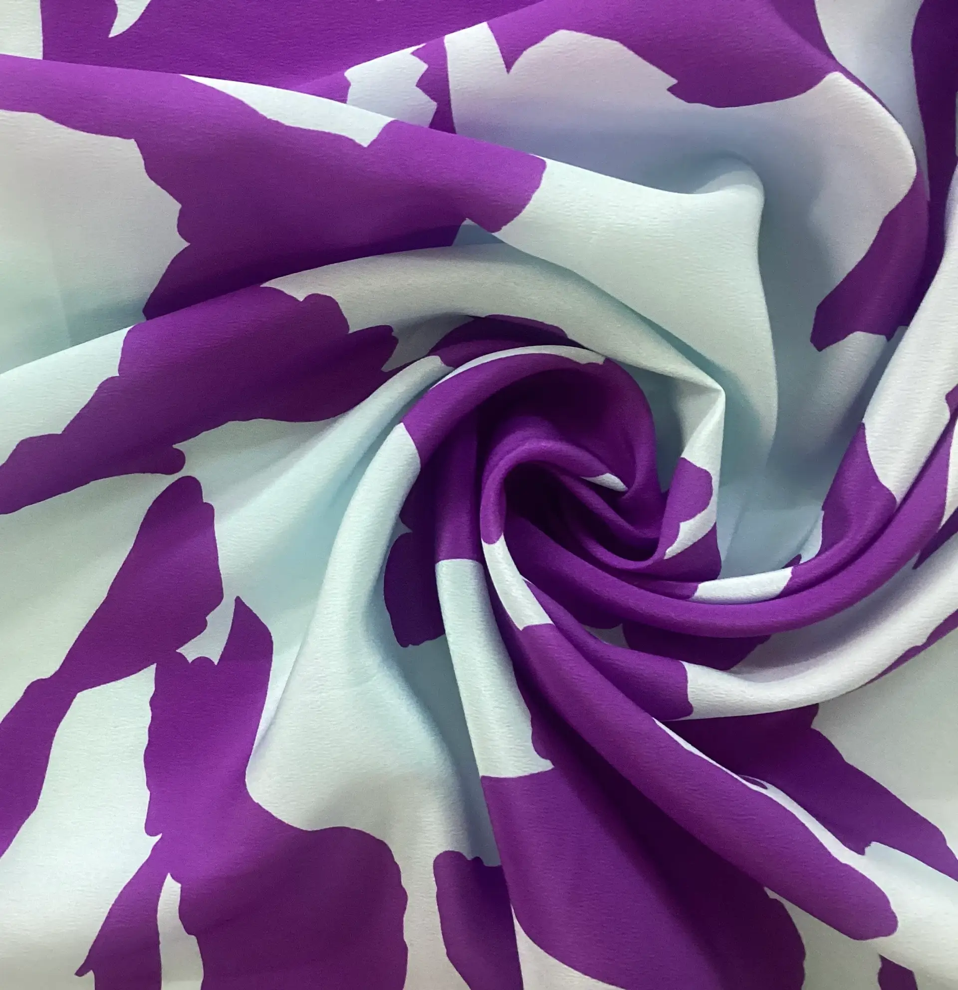 100% Silk Crepe De Chine Abstract Print