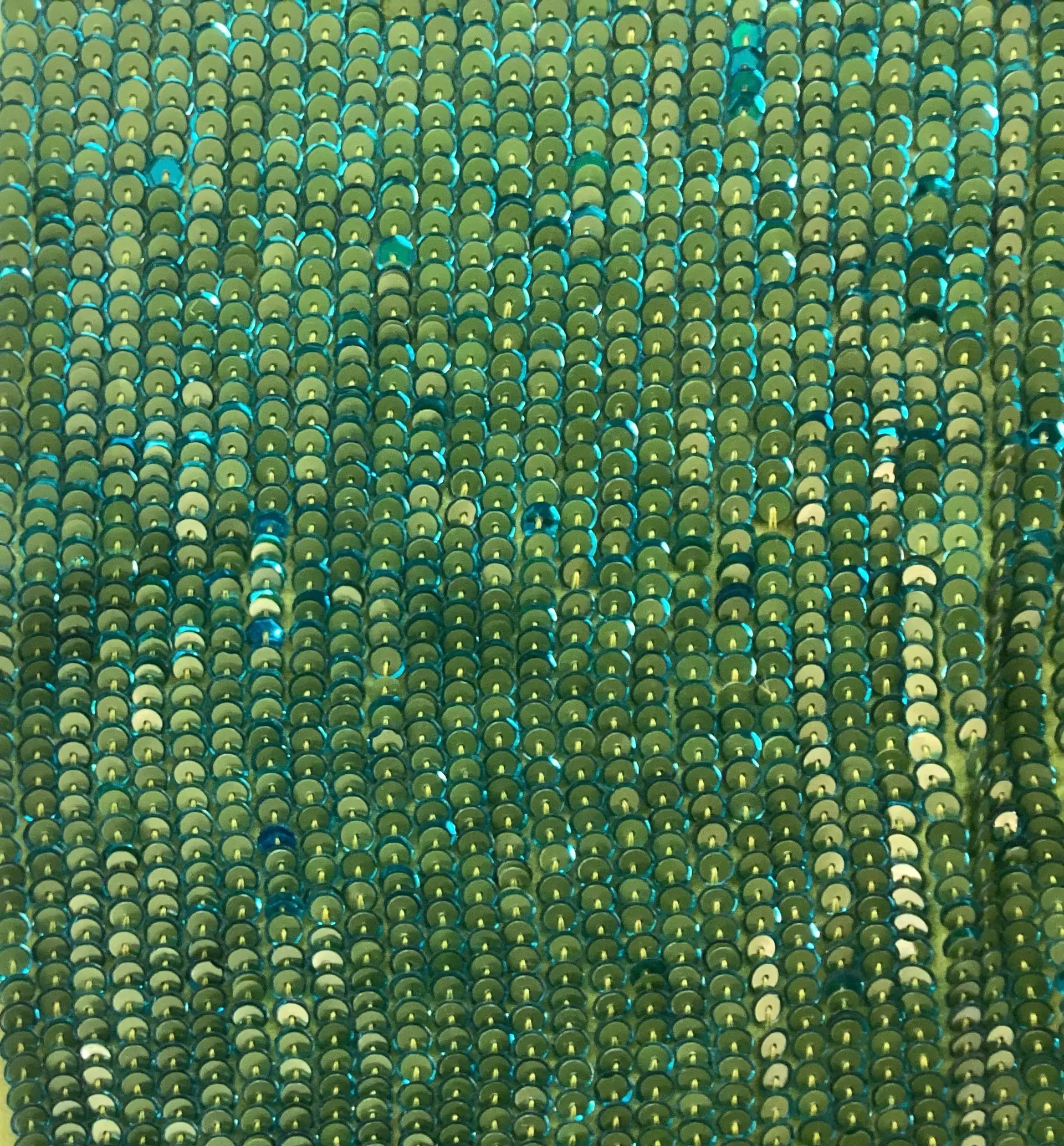 Fish Scale Double Sided Sequins on Silk Chiffon in Peacock