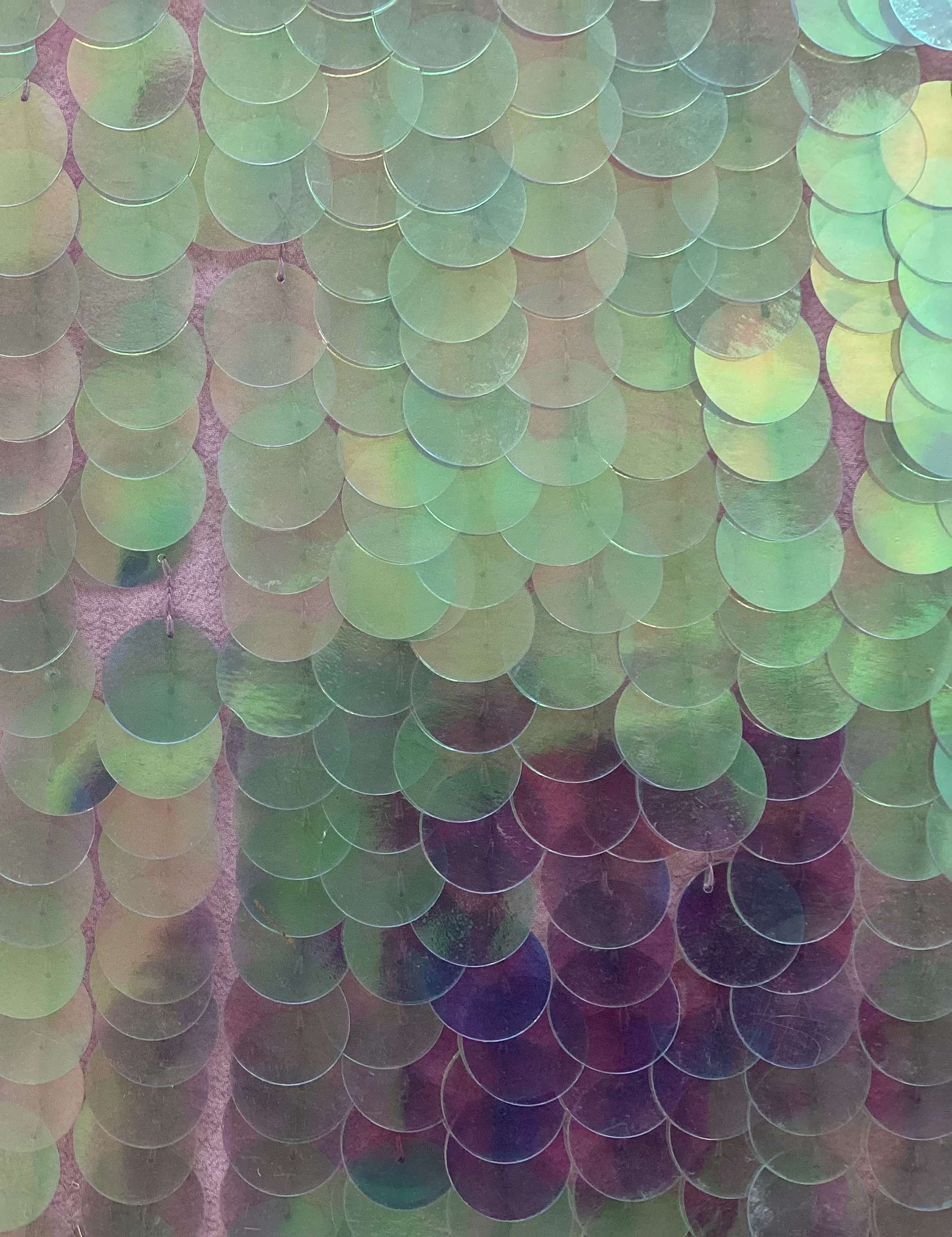 Paillettes on Silk Chiffon in Lilac Opalescence