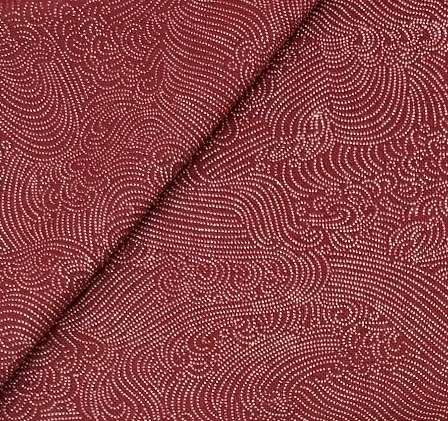 Japanese Cotton Stippling Waves Print in Red