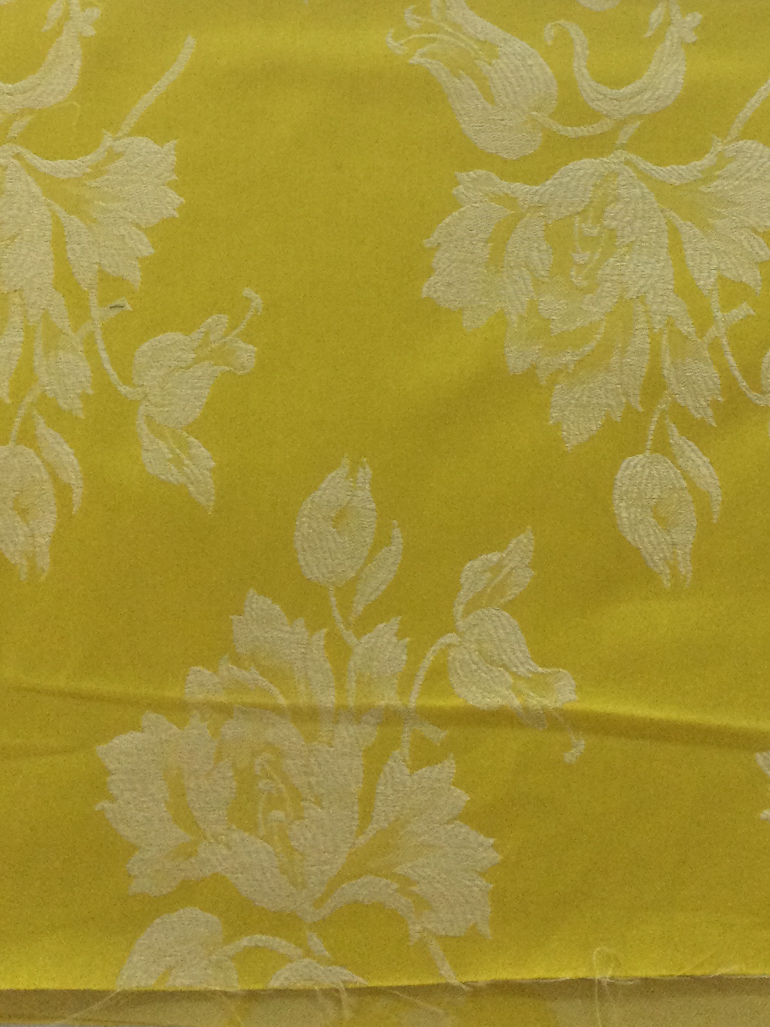 Silk Cotton Blend Damask in Yellow