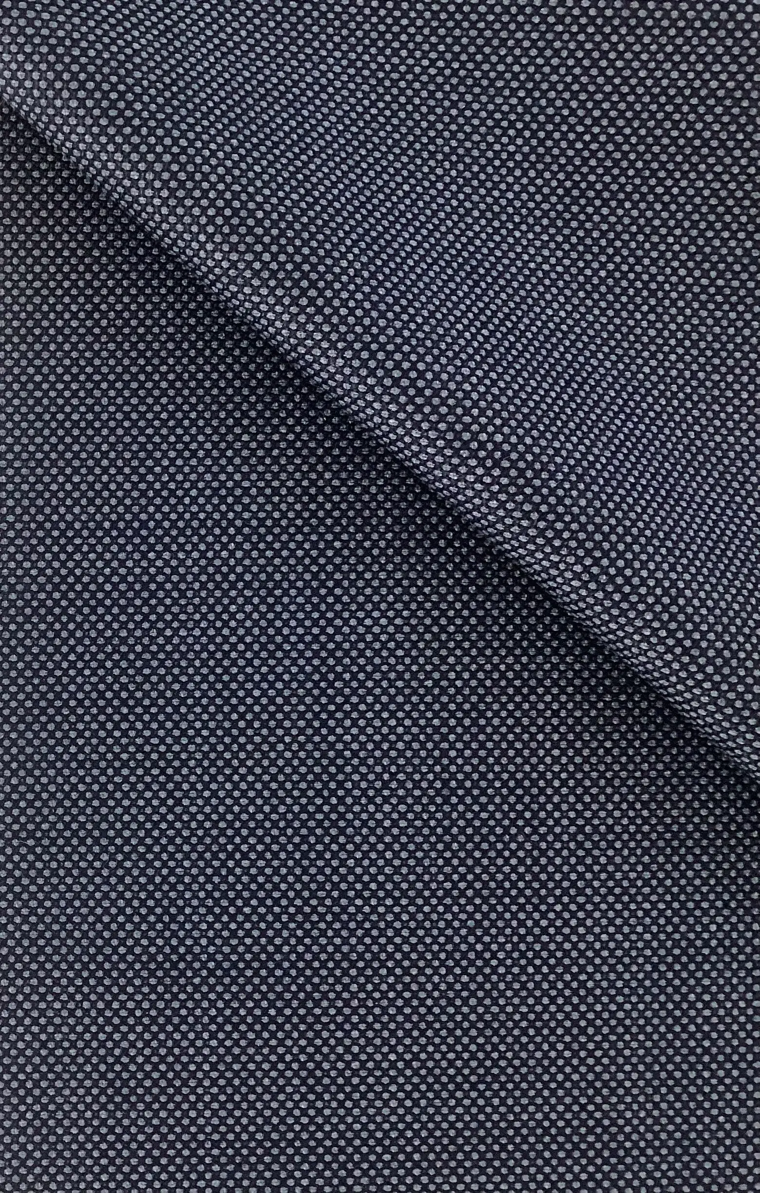 Italian Loro Piana 100% Saxxon Wool Birdseye In Navy