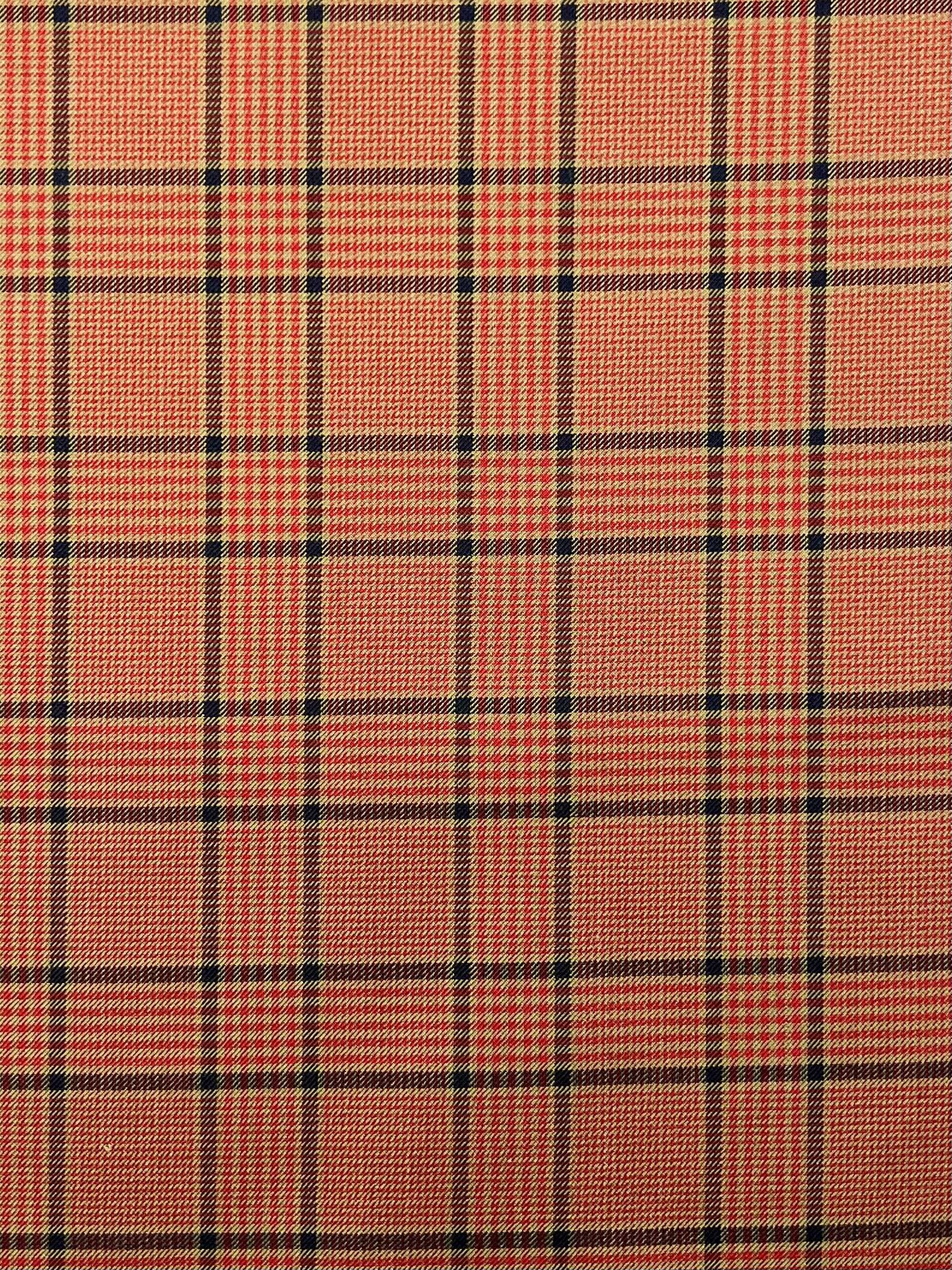 Vintage Italian Woven Silk Plaid in Cinnamon