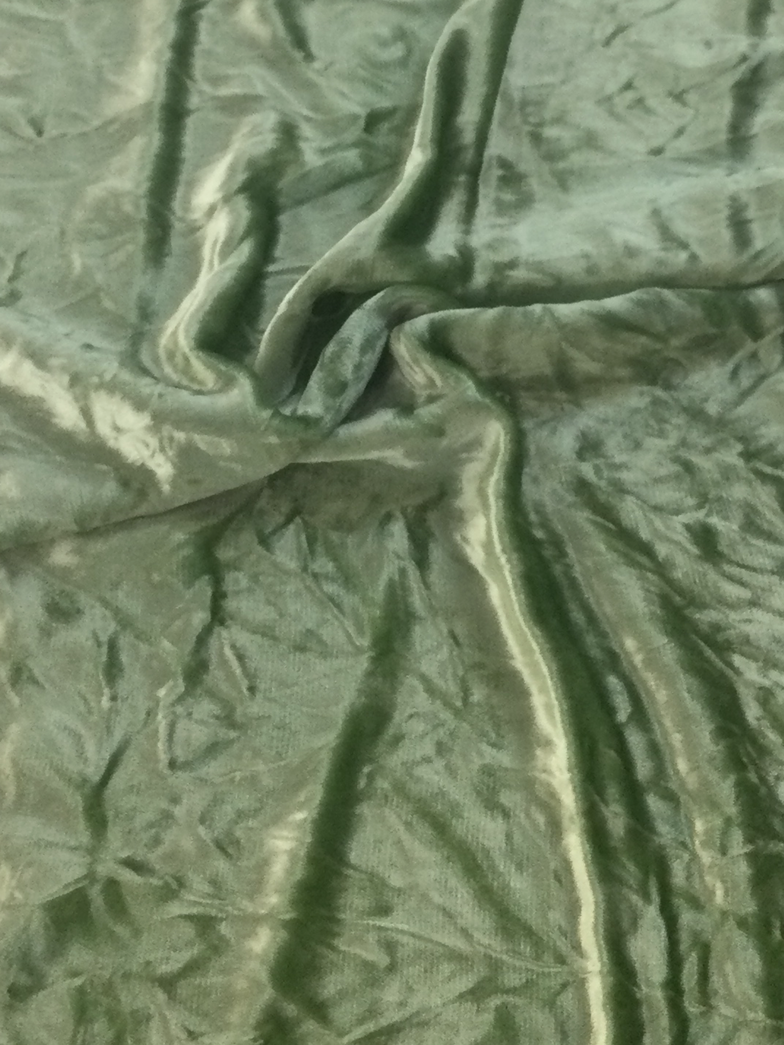 Silk & Viscose Crushed Panné Velvet in Celadon