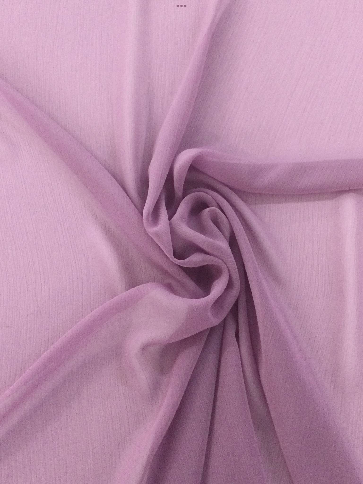 100% Polyester Crinkle Chiffon in Mauve
