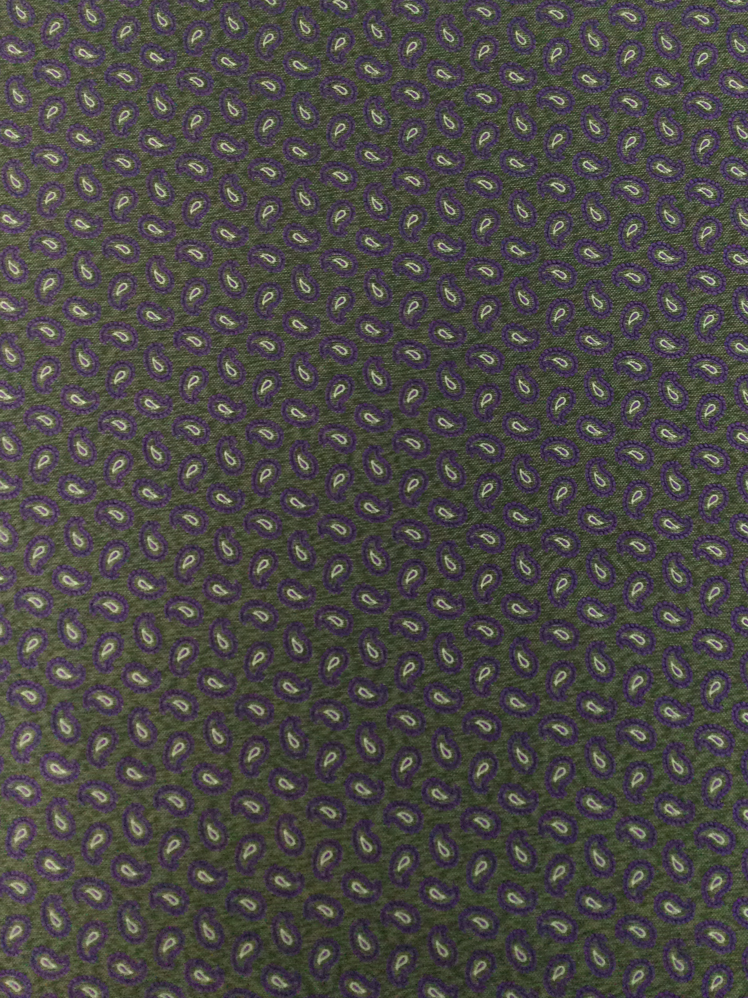 Italian Silk Tie Brocade Purple with Paisleys