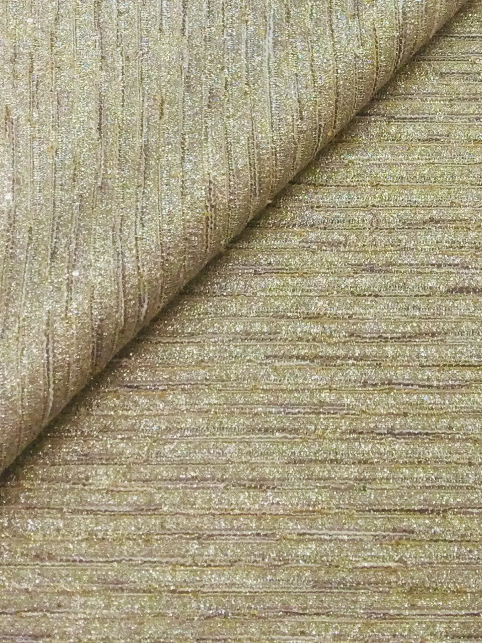 Made in Spain Viscose Lurex Tweed Golden Micro Sequins