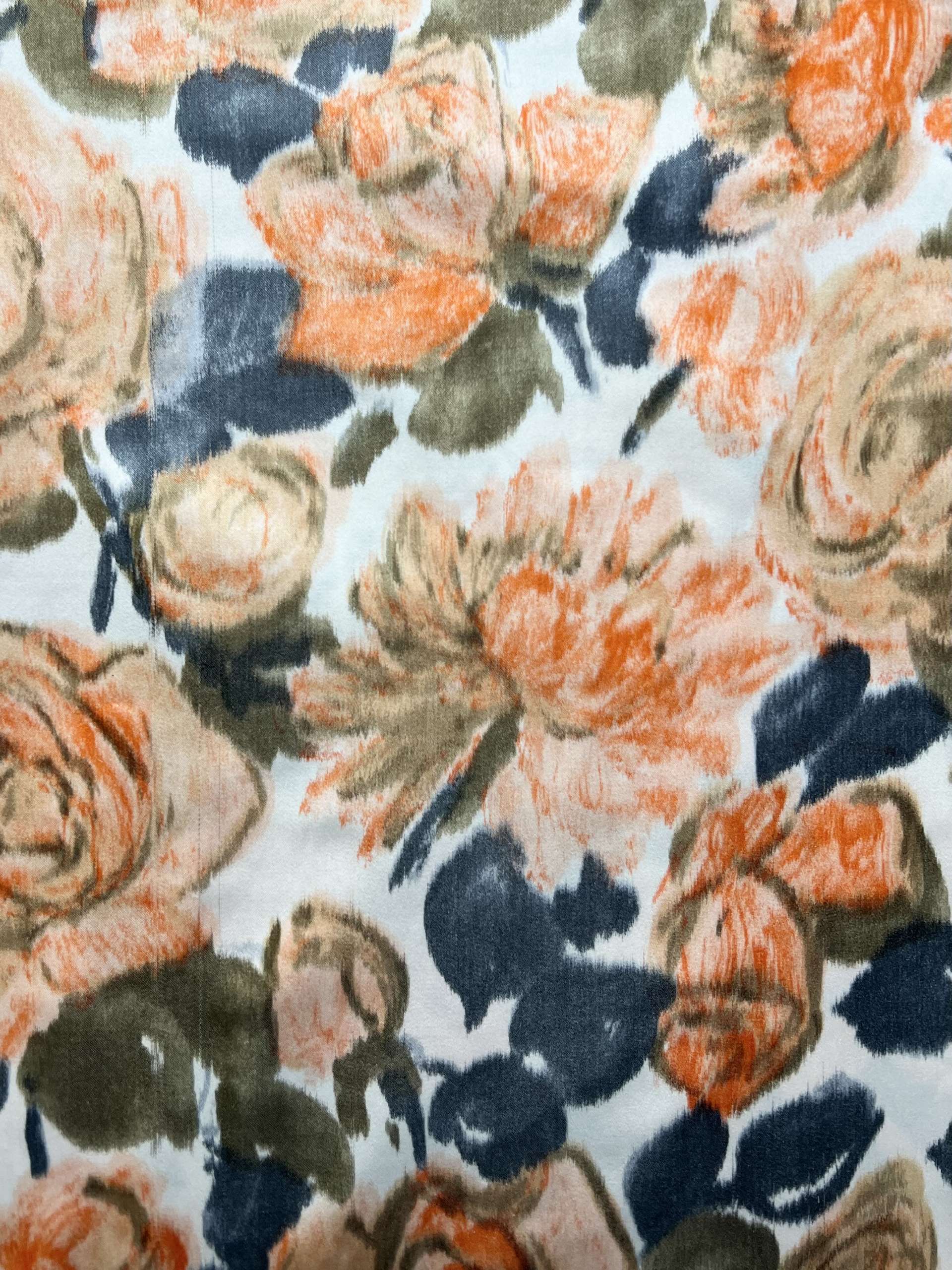 Made in Italy Vintage Warp Printed Silk Satin