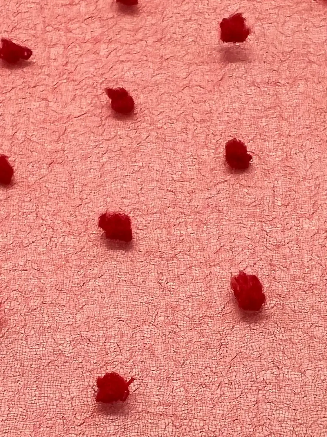 Polyester Swiss Dot Crinkle Organza in Red