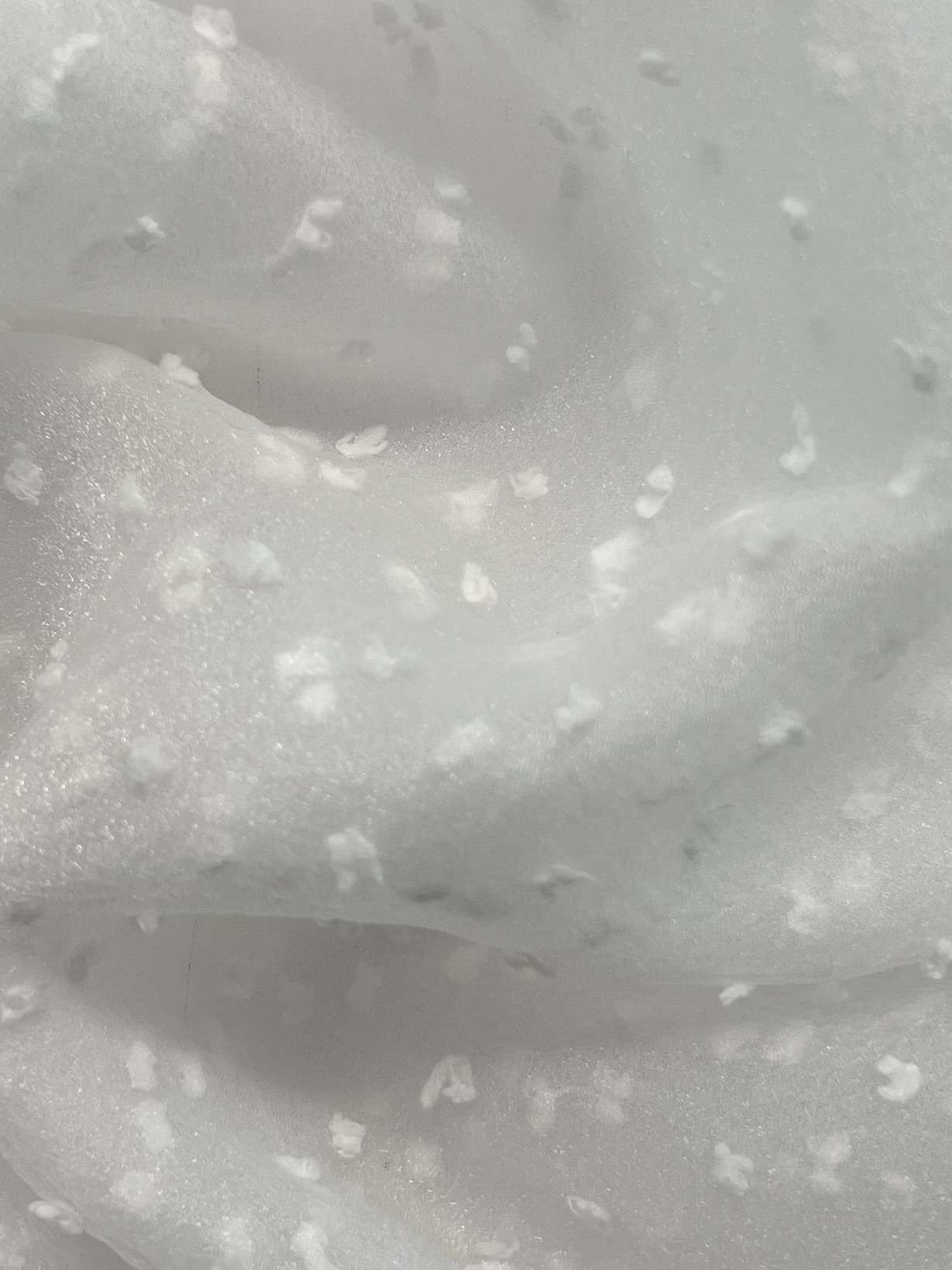 Polyester Swiss Dot Crinkle Organza in White