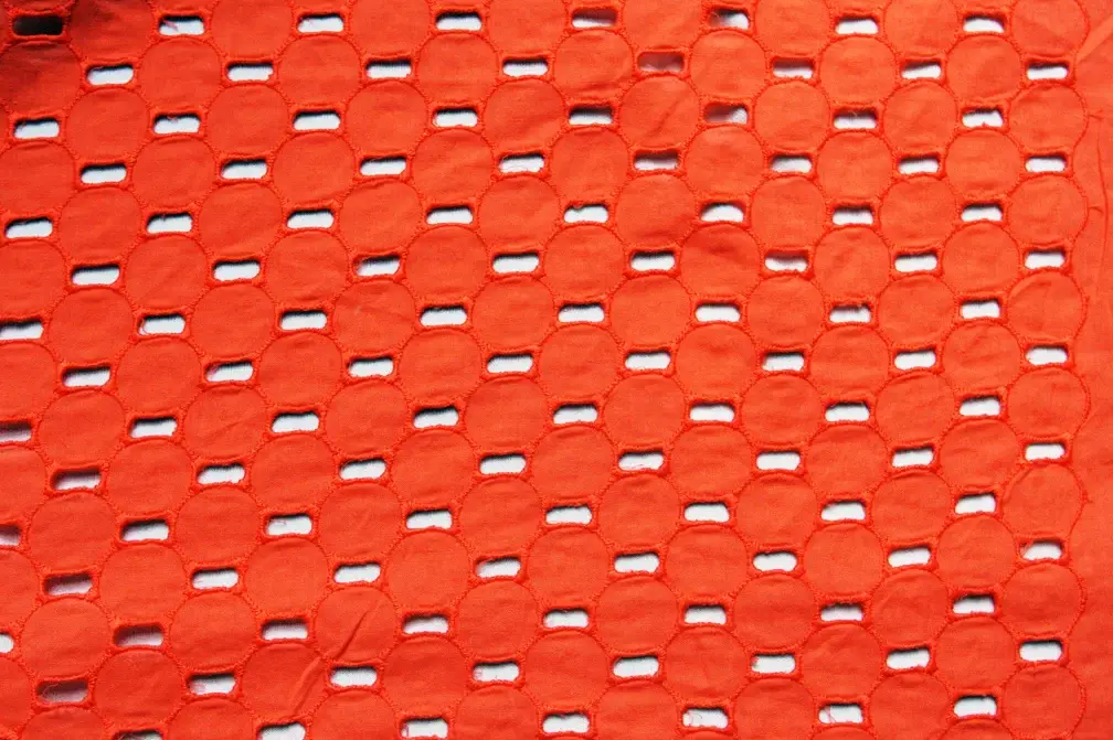 Cotton Eyelet in Orange1