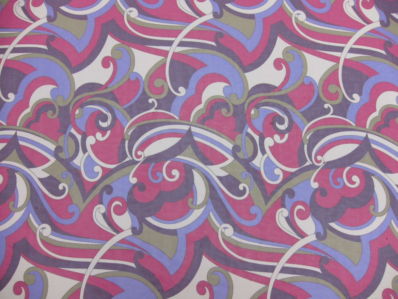 Printed Silk Chiffon Pink Blue-Purple Black White Gold Background