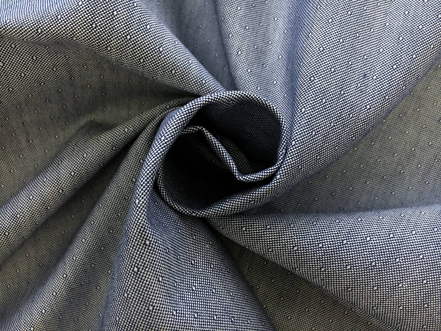 Cotton Oxford Dobby Shirting in Navy1