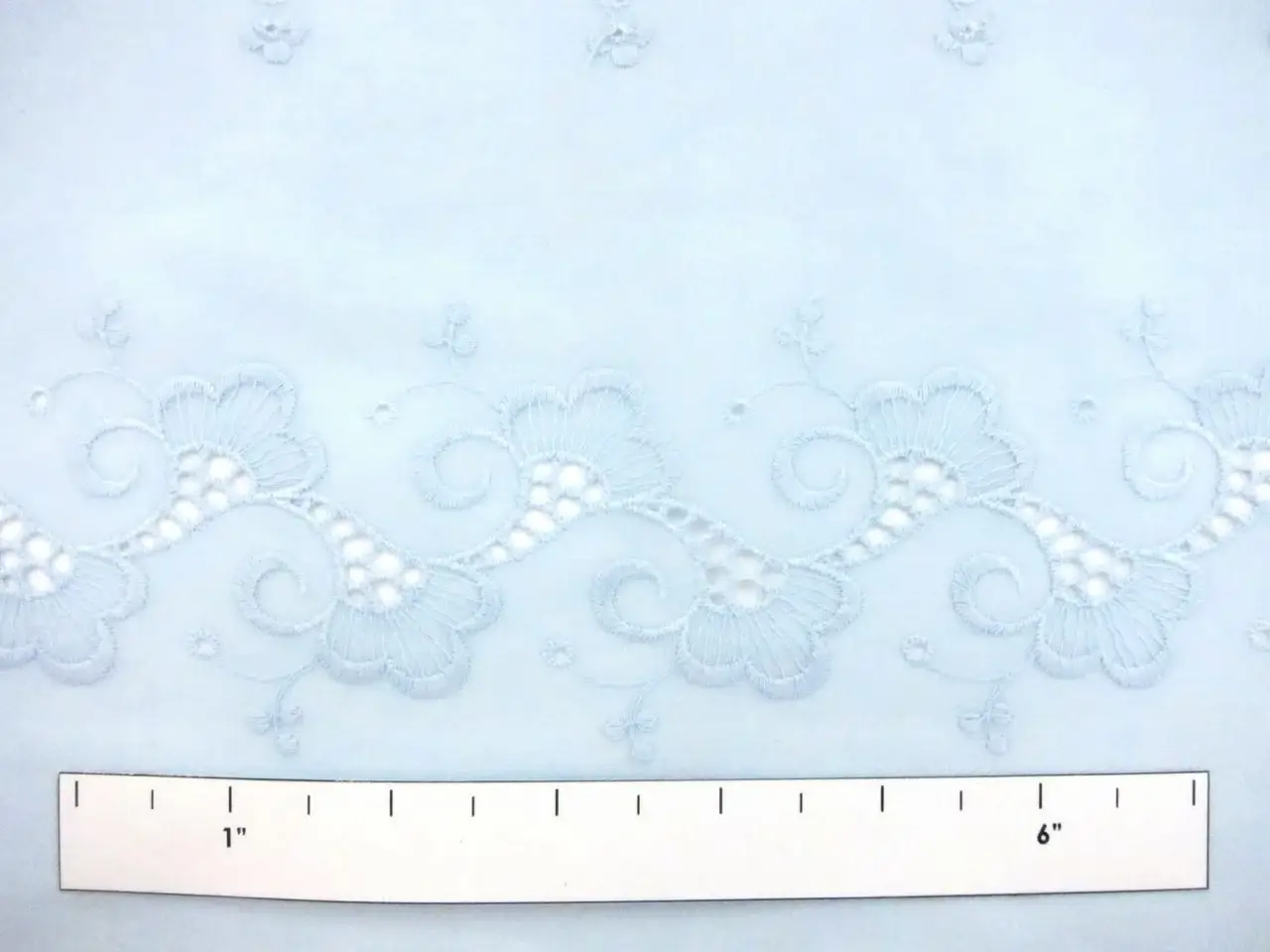 Embroidered Cotton Voile Eyelet in Sky Blue2