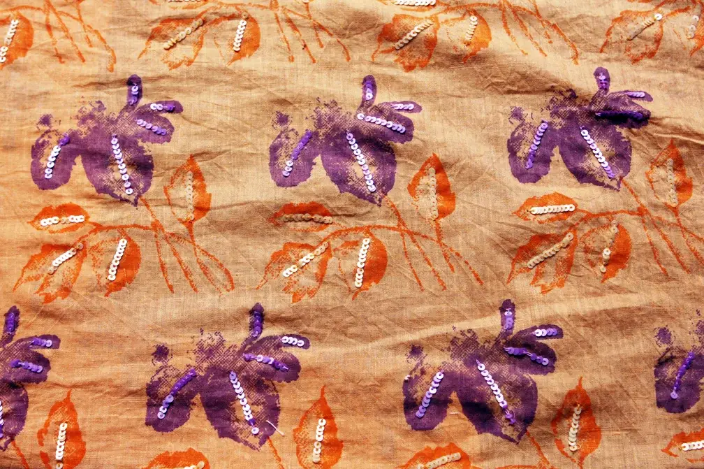 Sequined Cotton Voile0