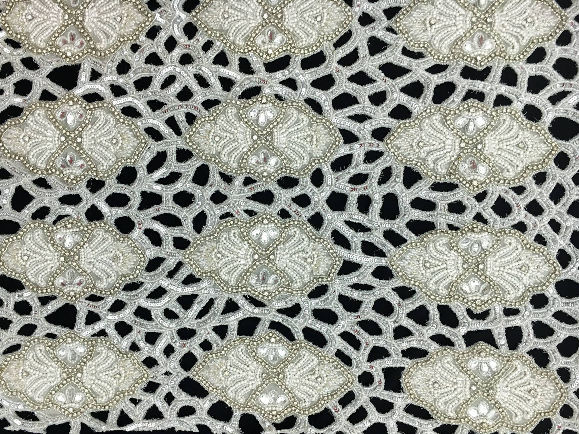Novelty Crystal and Beads Cut Out Silk Chiffon0