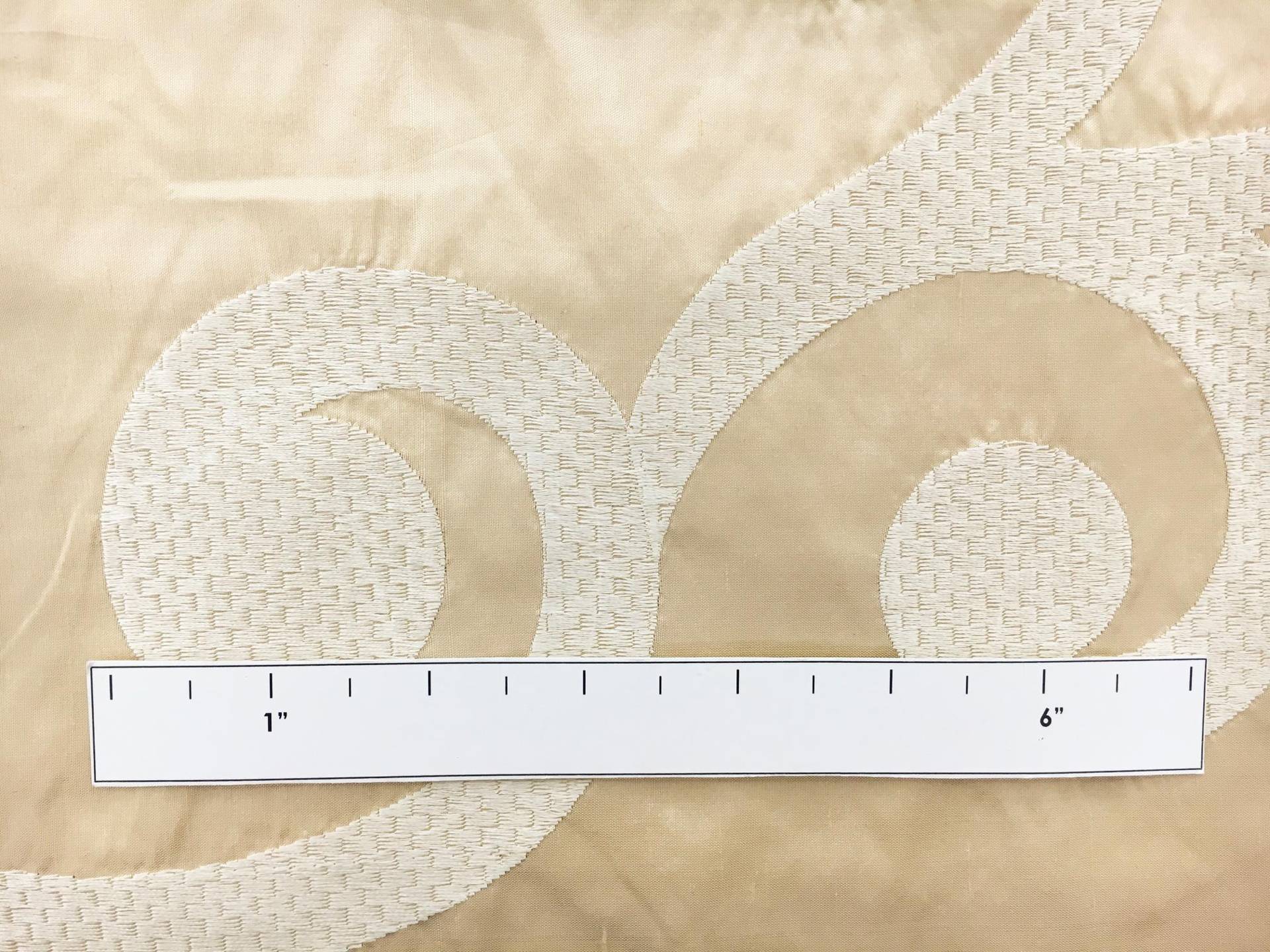 Embroidered Silk Shantung with Large Curls1