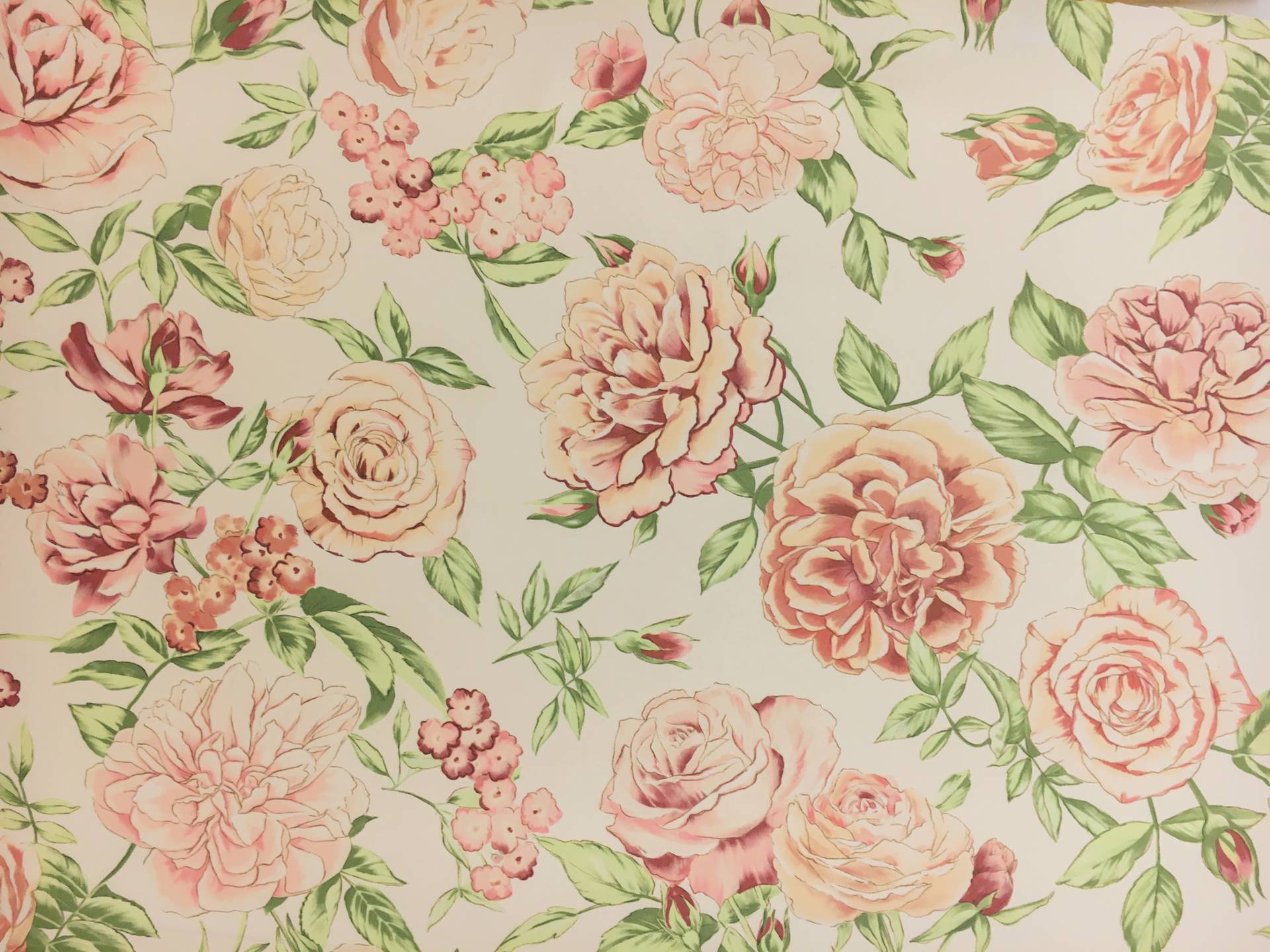 Printed Silk Canvas with Large Roses0