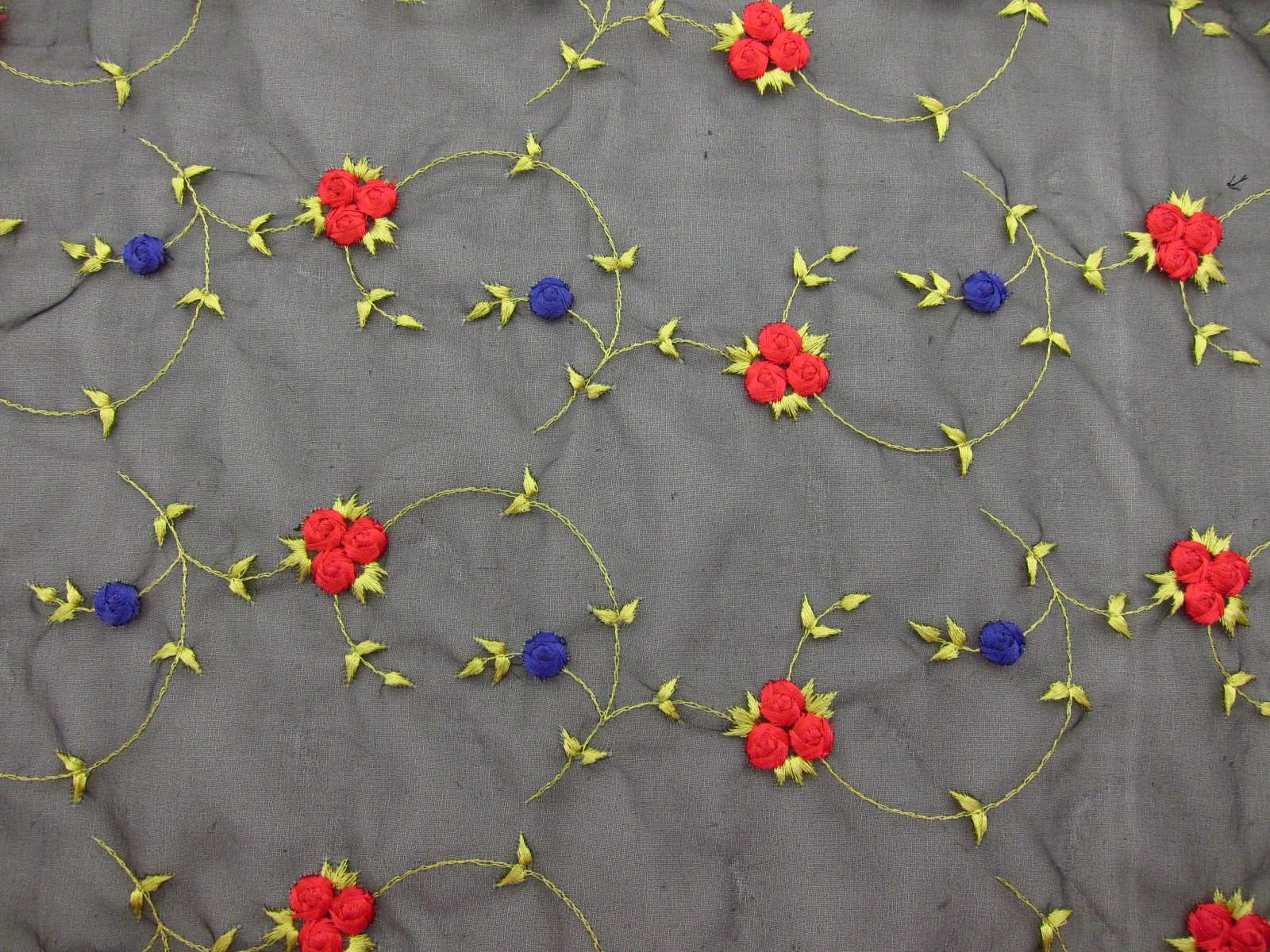 Embroidered Silk Organza0