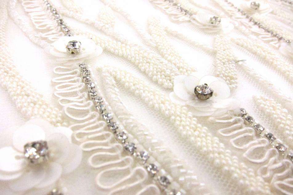 Degrade Hand Beaded ReEmbroidered Tulle0