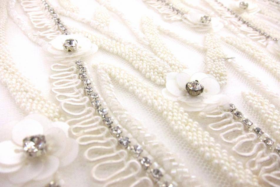 Degrade Hand Beaded ReEmbroidered Tulle0