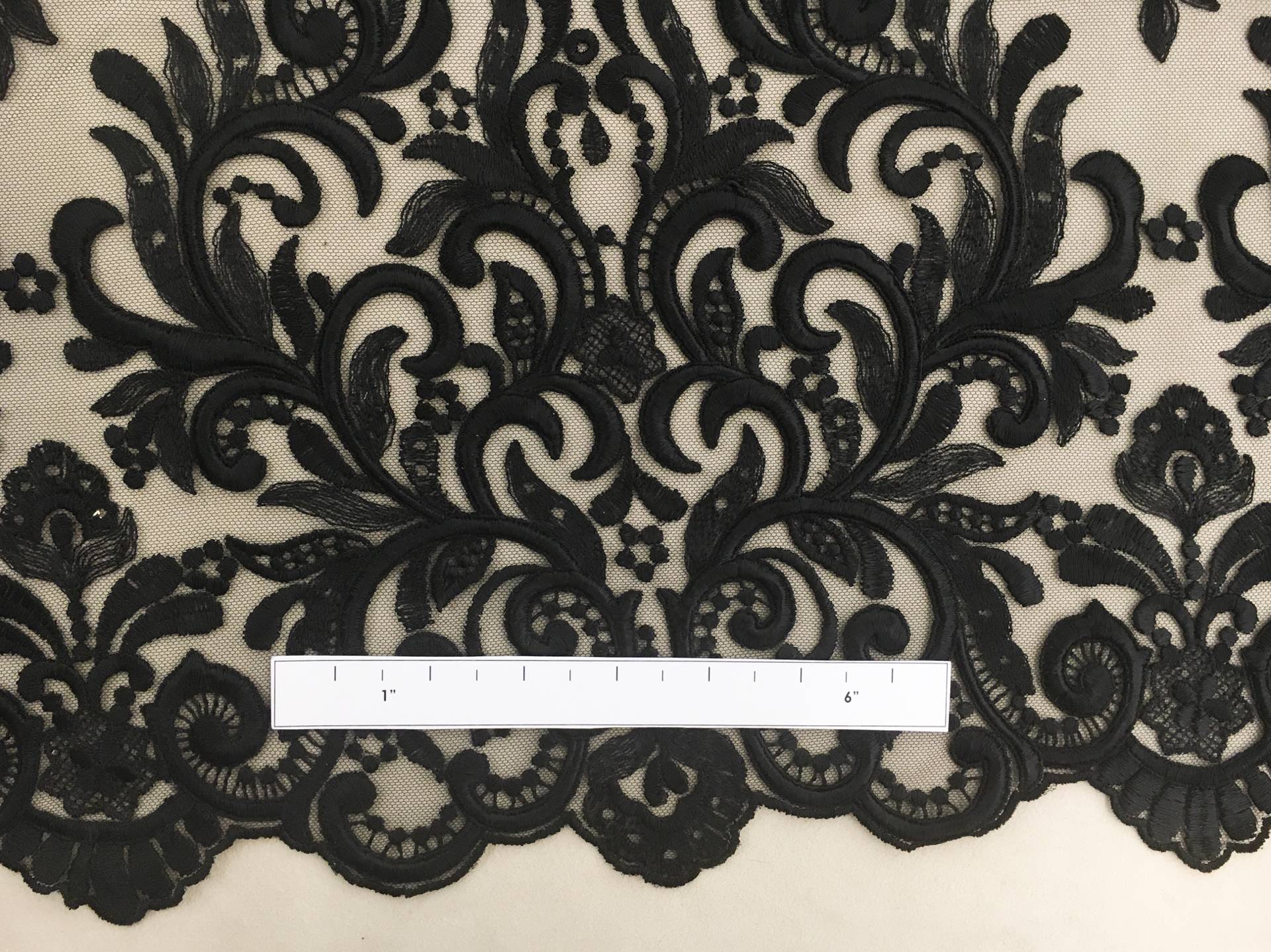 Ornate Embroidered Tulle in Black1
