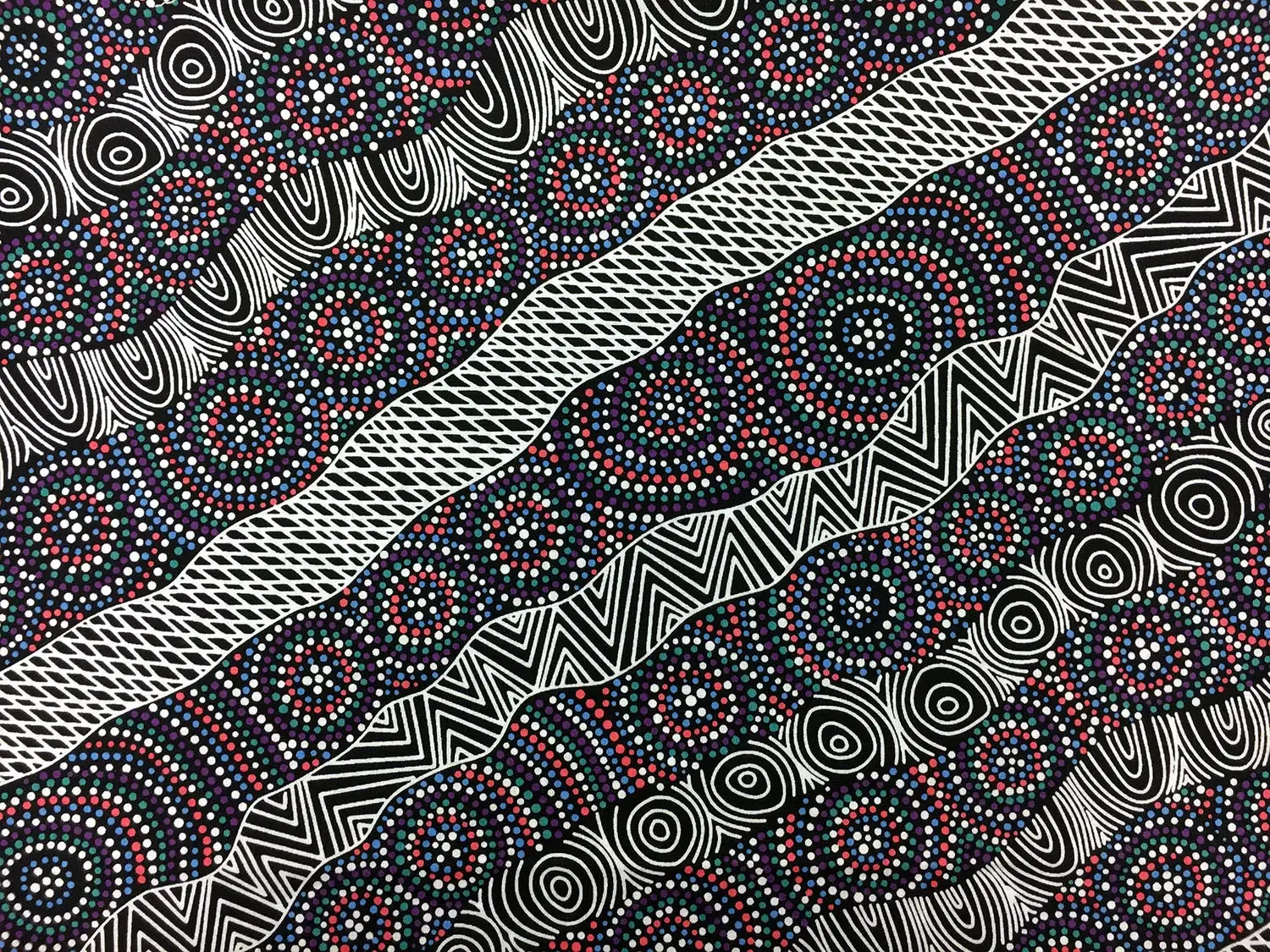 Australian Cotton Print With Aboriginal Motif 0
