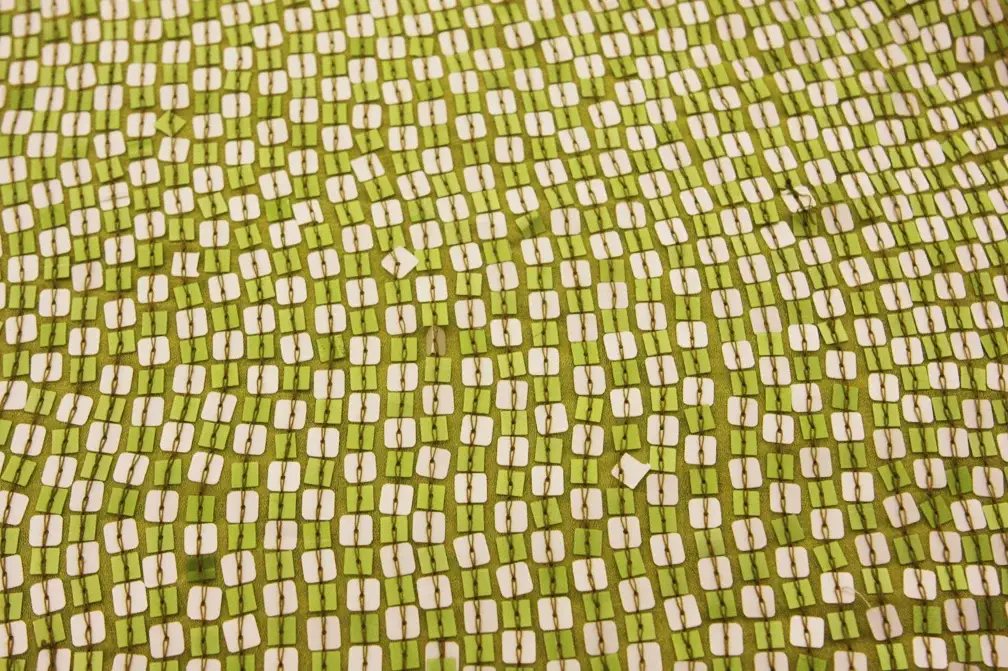 Sequins on Silk Chiffon0