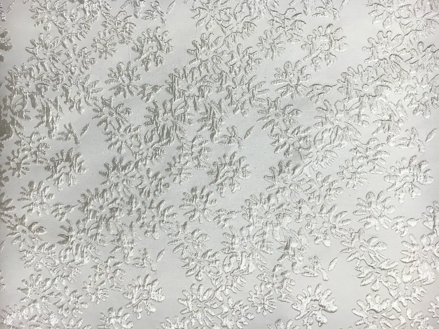 Metallic Floral Brocade in Silver0