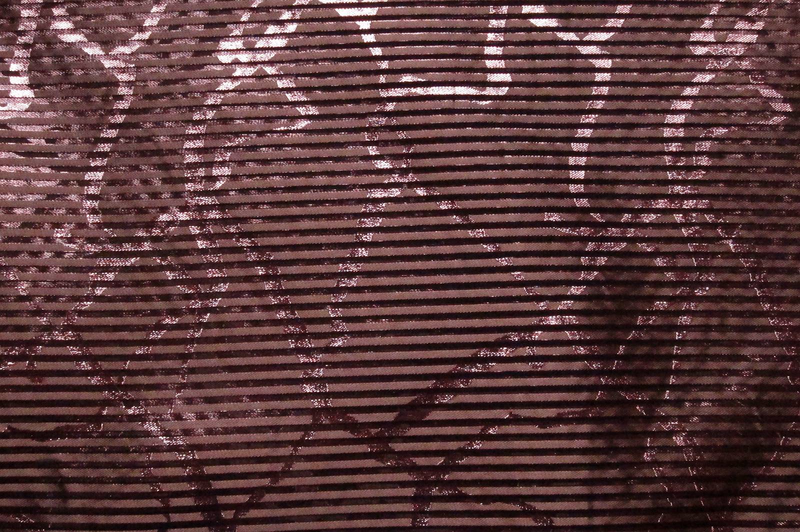 Silk Blend Metallic Stripe Organza0