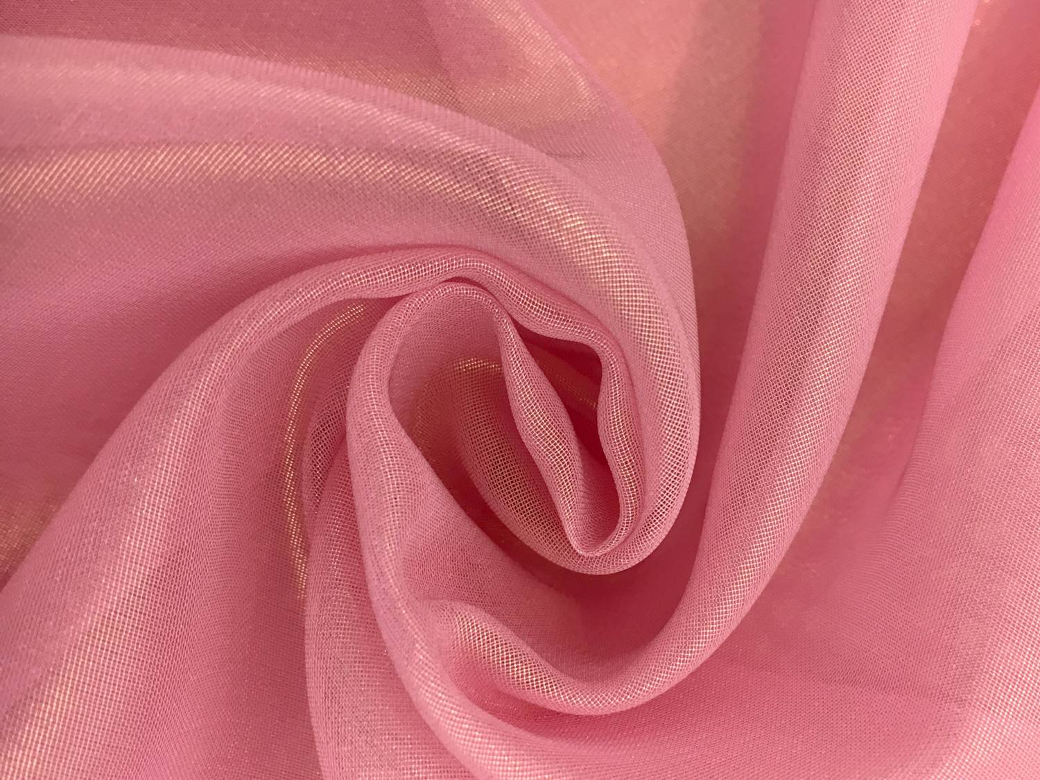 Microfiber Gold Metallic Chiffon in Bubblegum Pink0