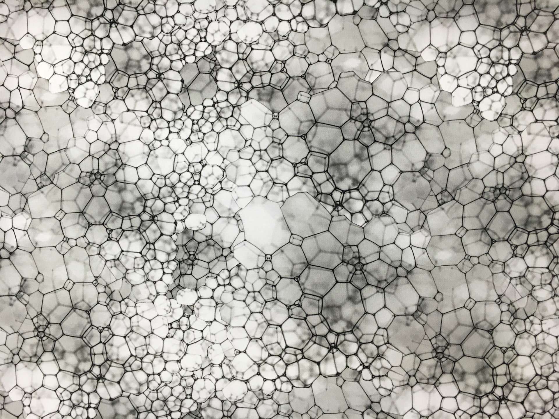 Printed Silk Gazar with Abstract Bubble Geometric Print0
