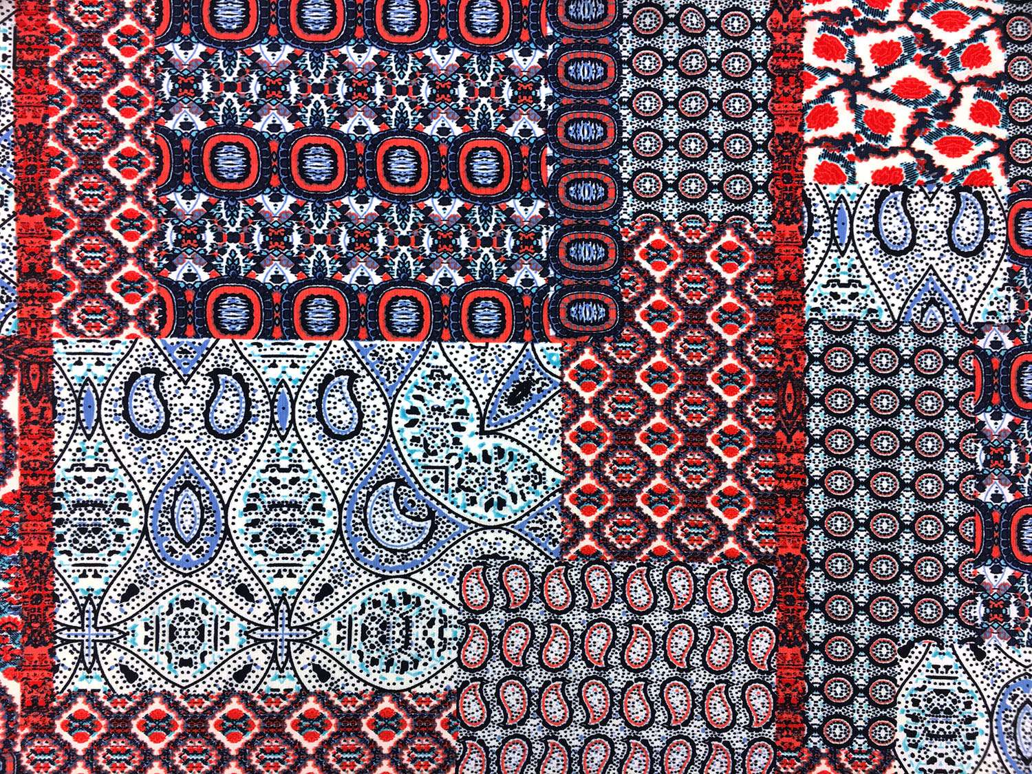 Poly Spandex Jersey With Ornamental Patchwork Print0