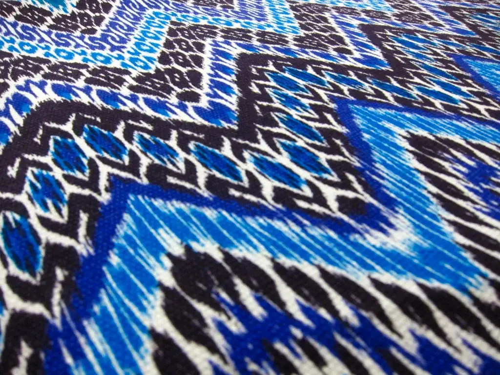 Linen Upholstery Multi Zig Zag Ikat Print2