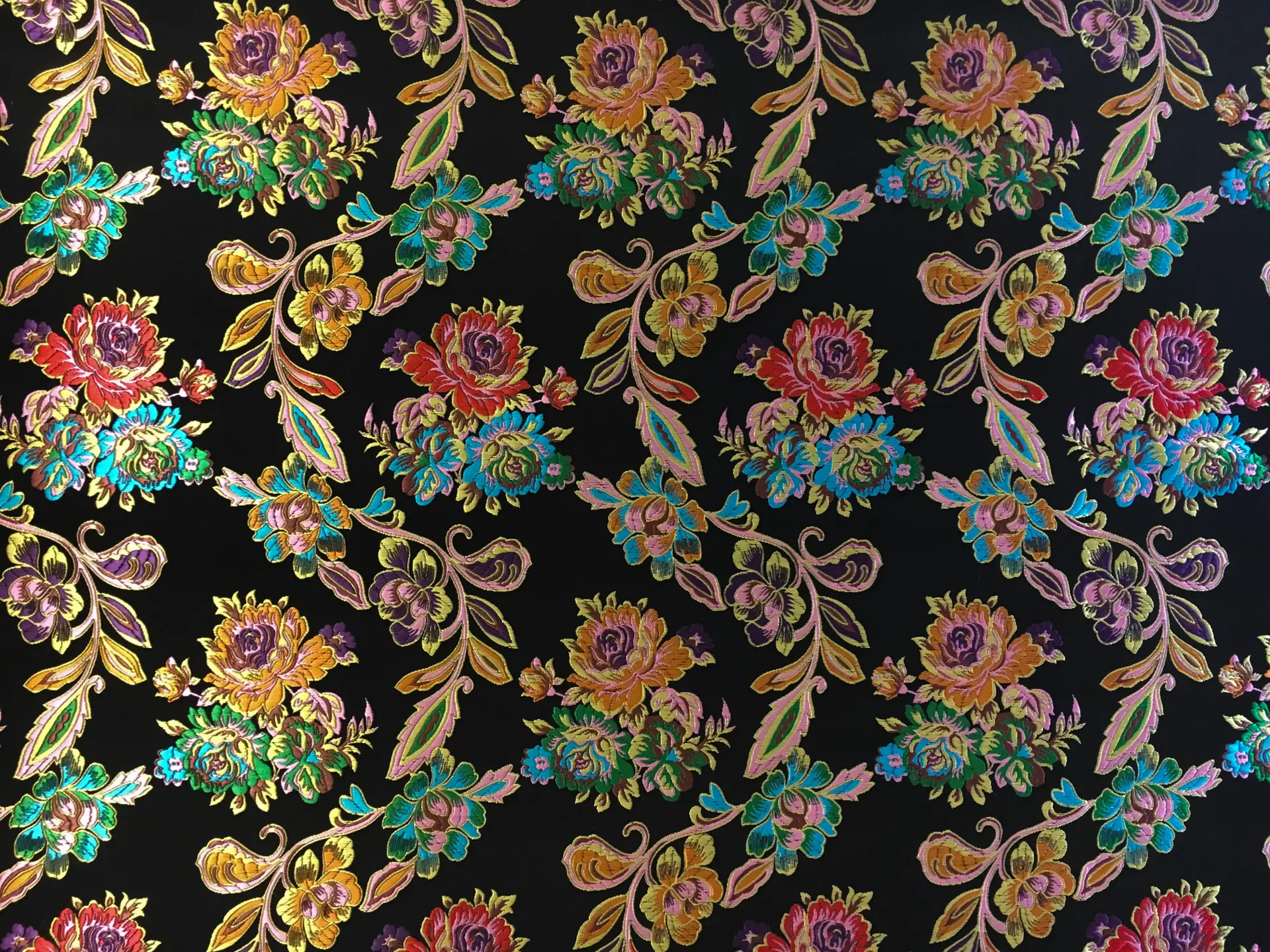 Heavy Jacquard Brocade with Colorful Florals 0