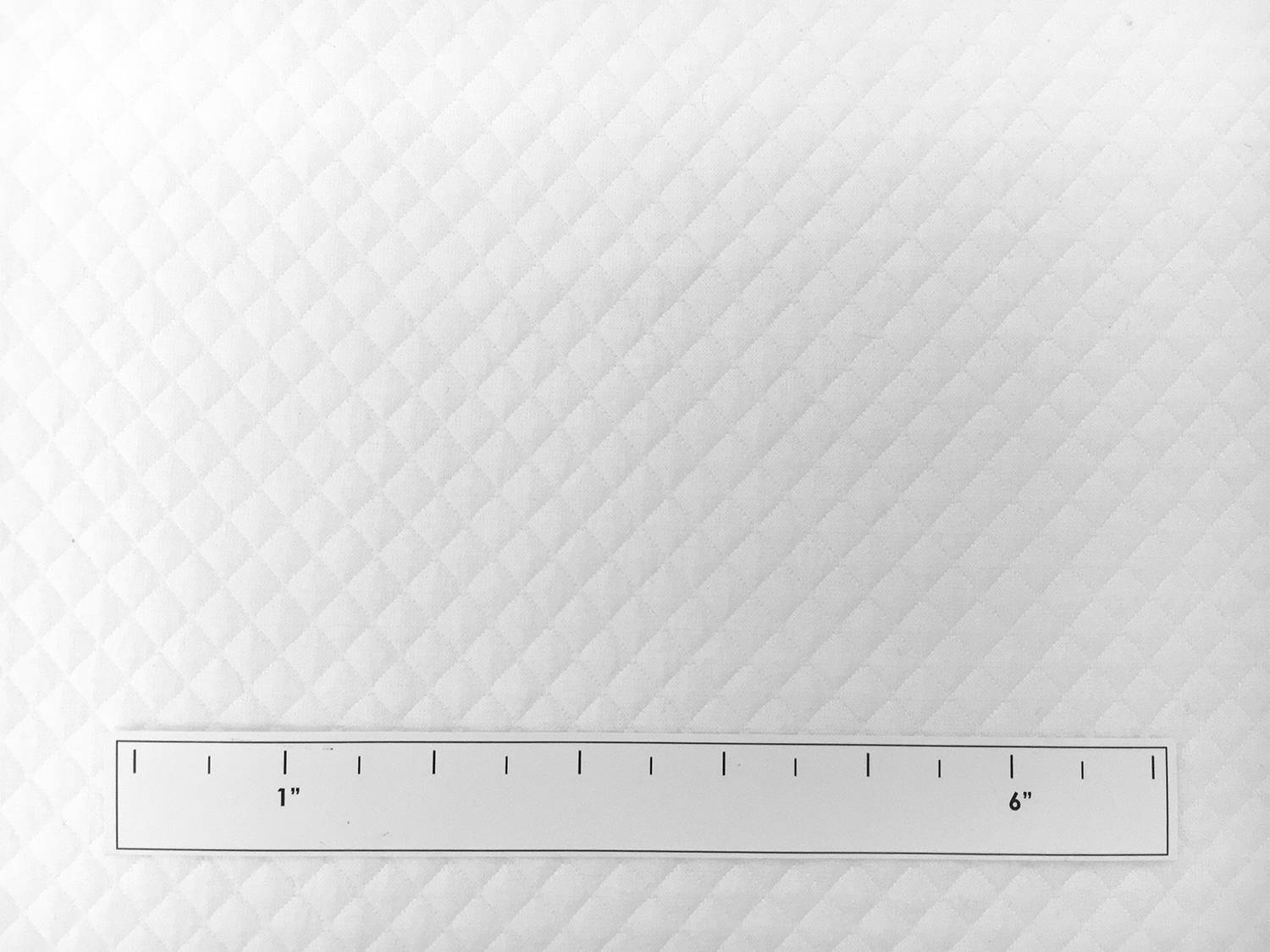 Poly Spandex Novelty Quilted Knit in White1
