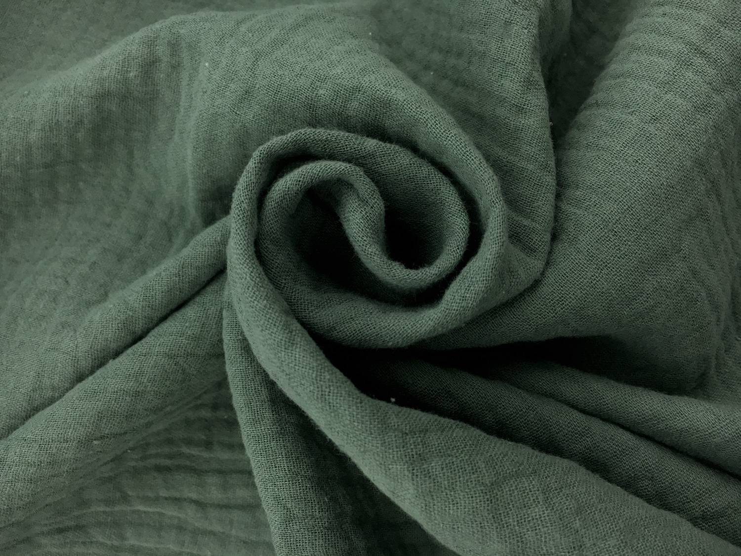 Ultrasoft Cotton Crinkle Doubleface Gauze in Vintage Green1
