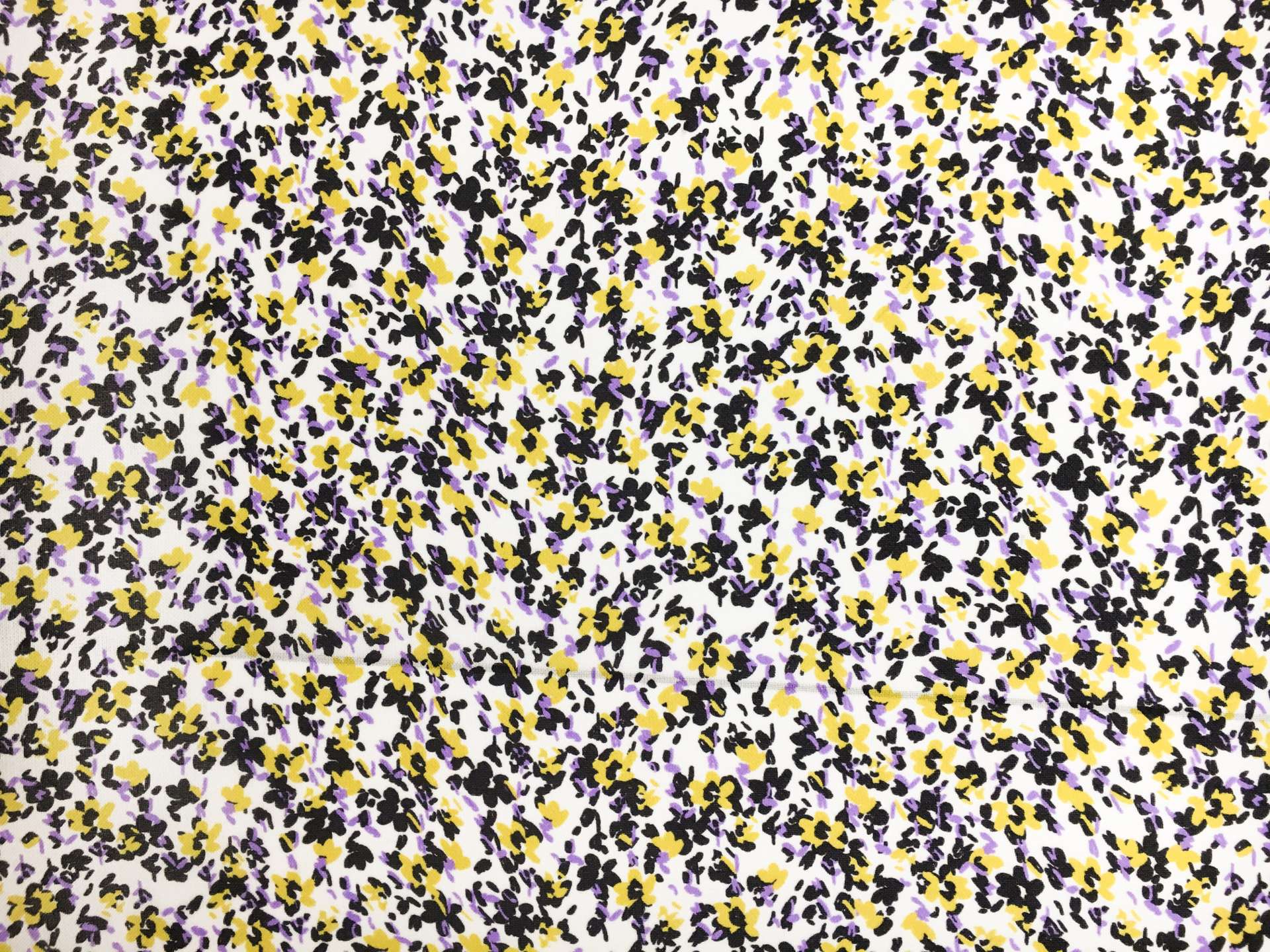 Printed Silk Gazar with Small Flowers0