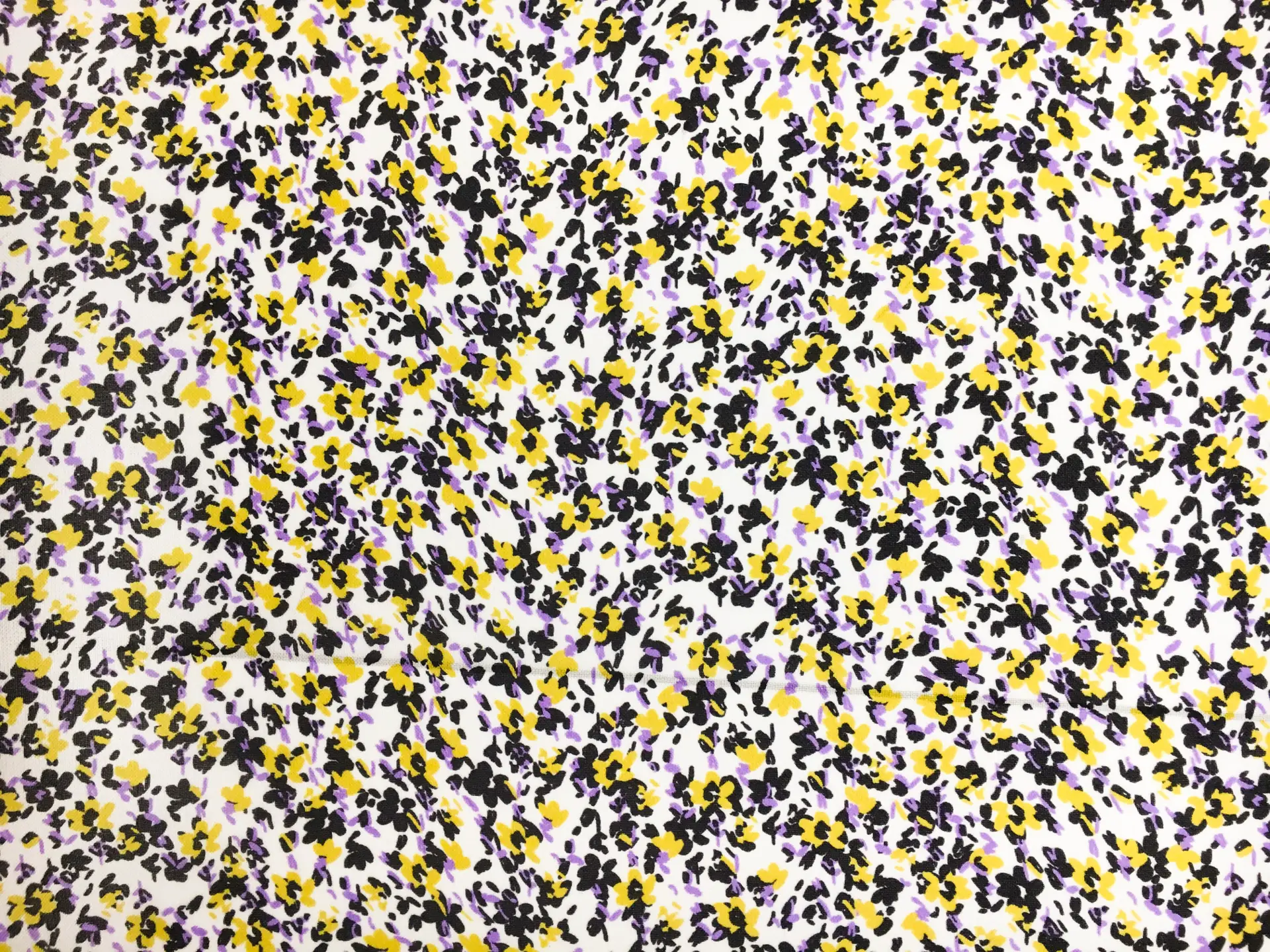 Printed Silk Gazar with Small Flowers0