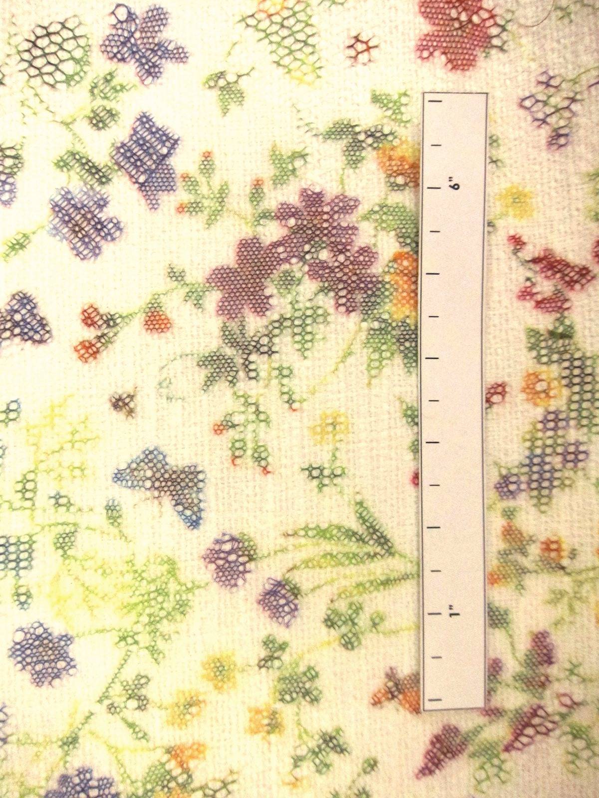 Printed Fused Net Floral Brocade1