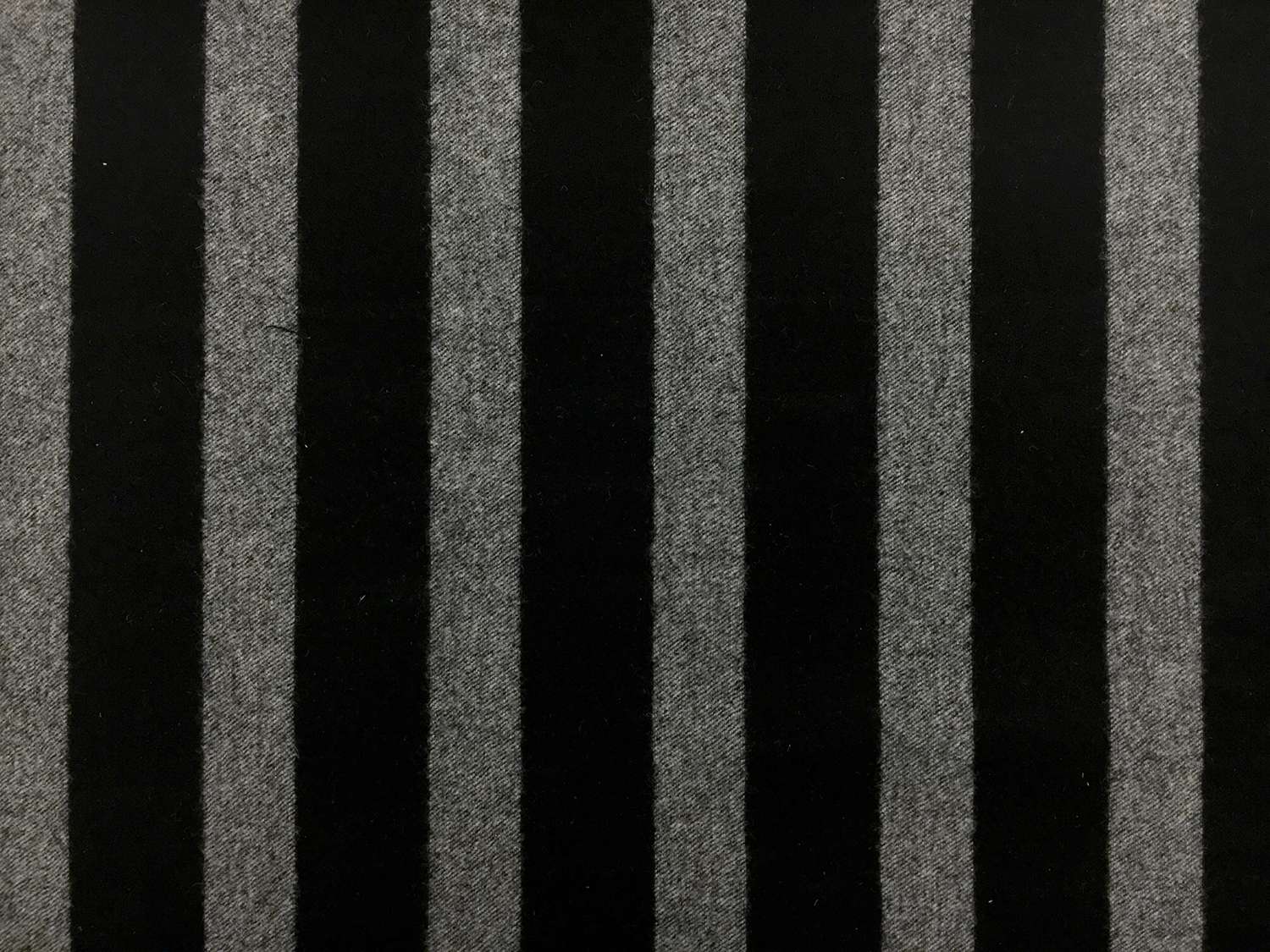 Italian Stretch Wool Blend Flannel Stripe in Black0