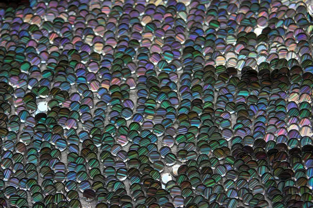 Paillettes on Silk Chiffon0