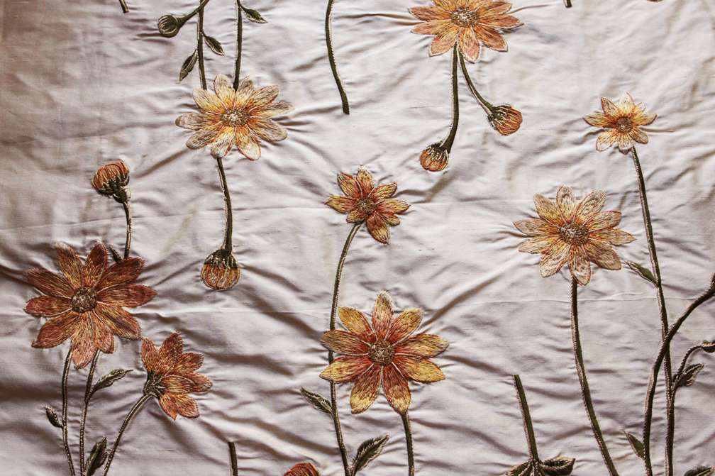 Embroidered Silk Shantung0