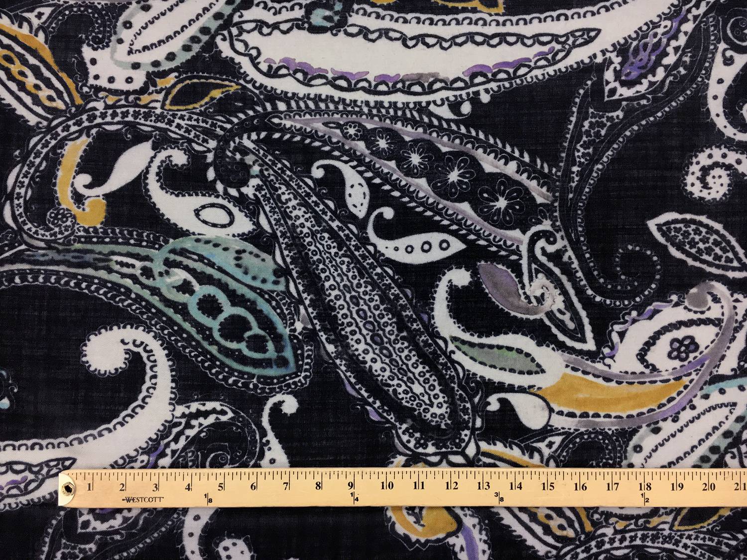 Italian Wool Challis With Over Sized Paisley Print2
