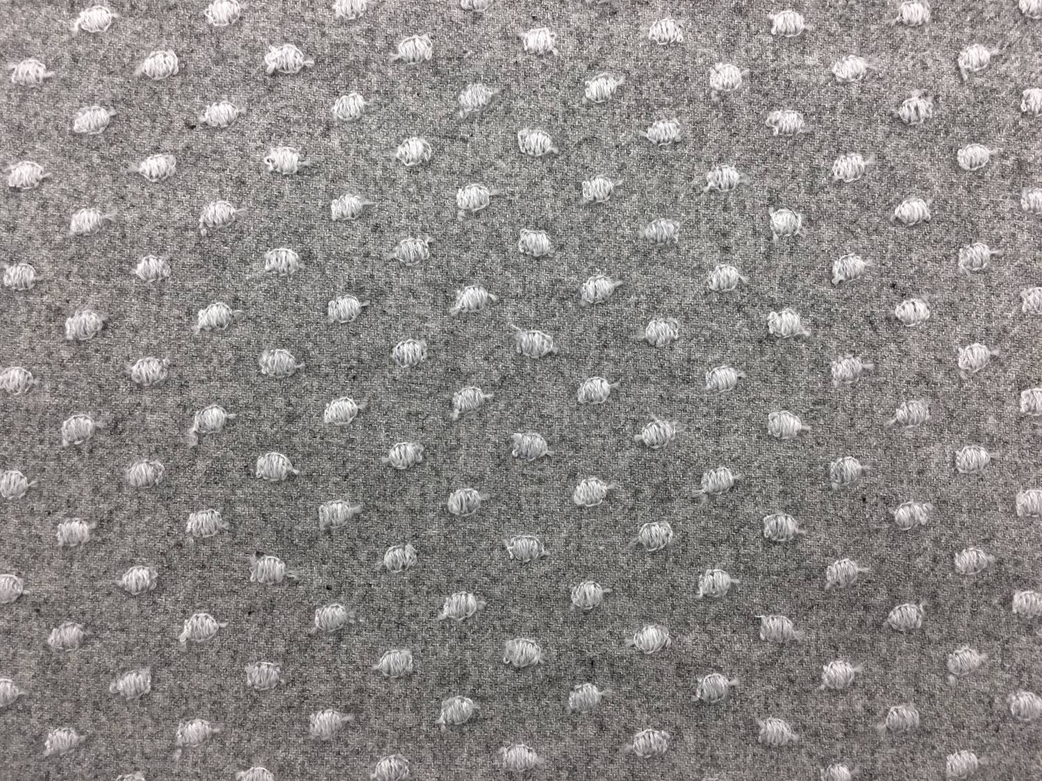 Cotton Wool Flannel With Embroidered Dots0