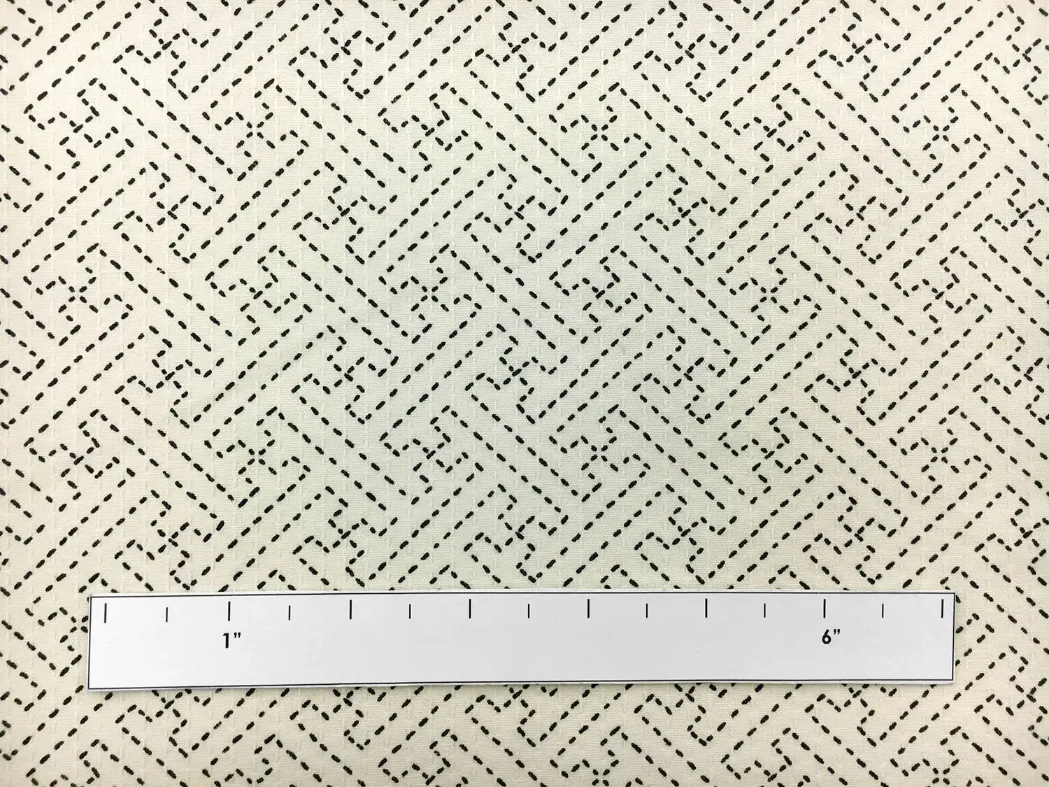Japanese Textured Cotton With Pinstriped Maze Print1