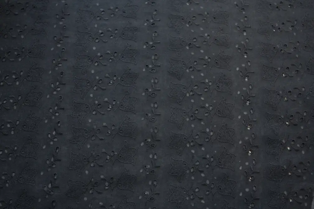 Cotton Voile Eyelet in Midnight Navy2